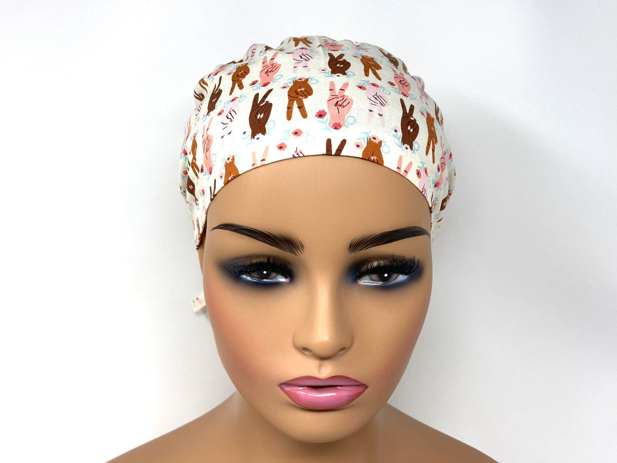 Peace Ponytail Mimi Scrub Hats MimiScrubHats