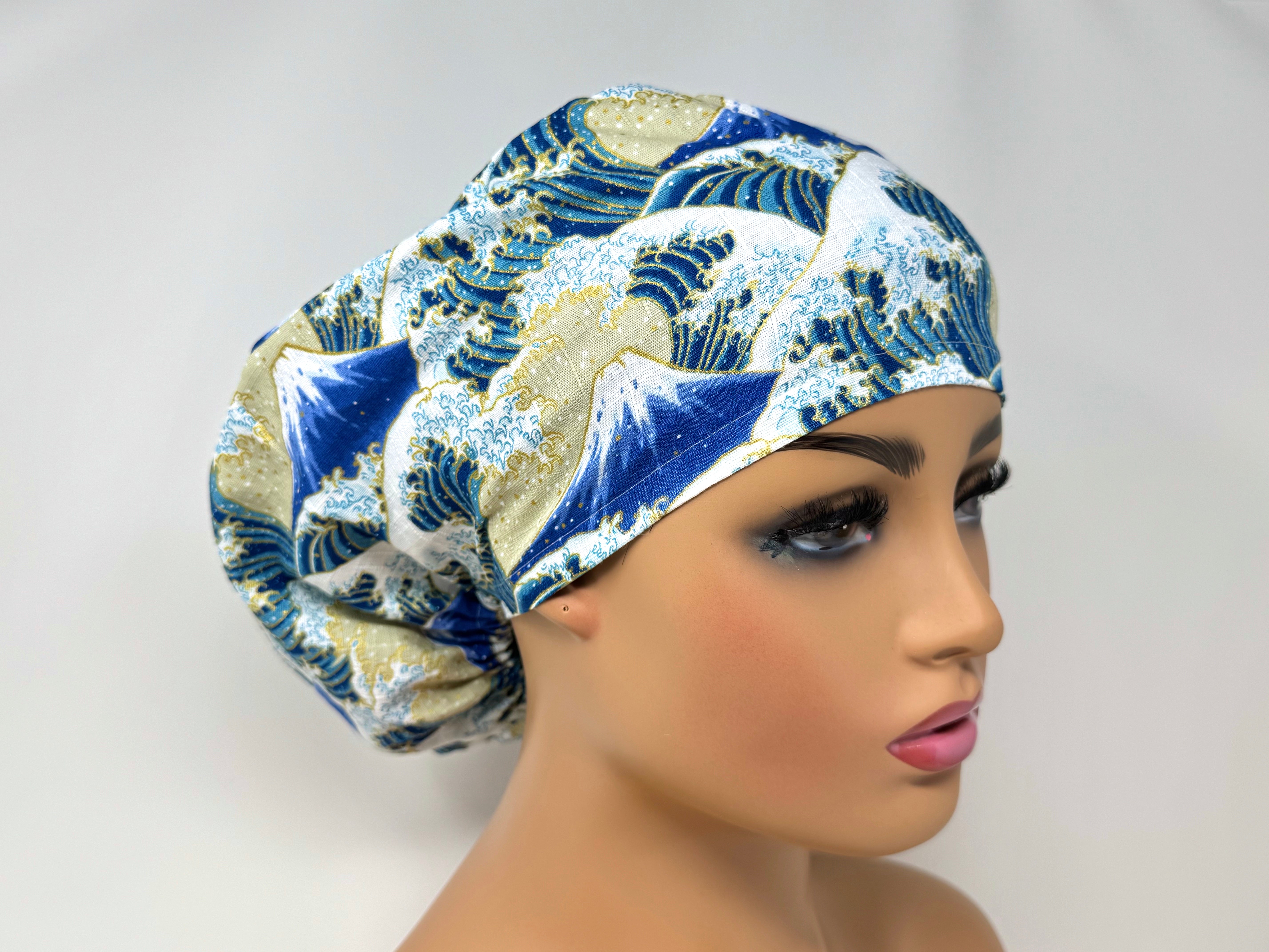 The Great Waves -*Gold Metallic Print*  - Cotton Dobby - Ponytail