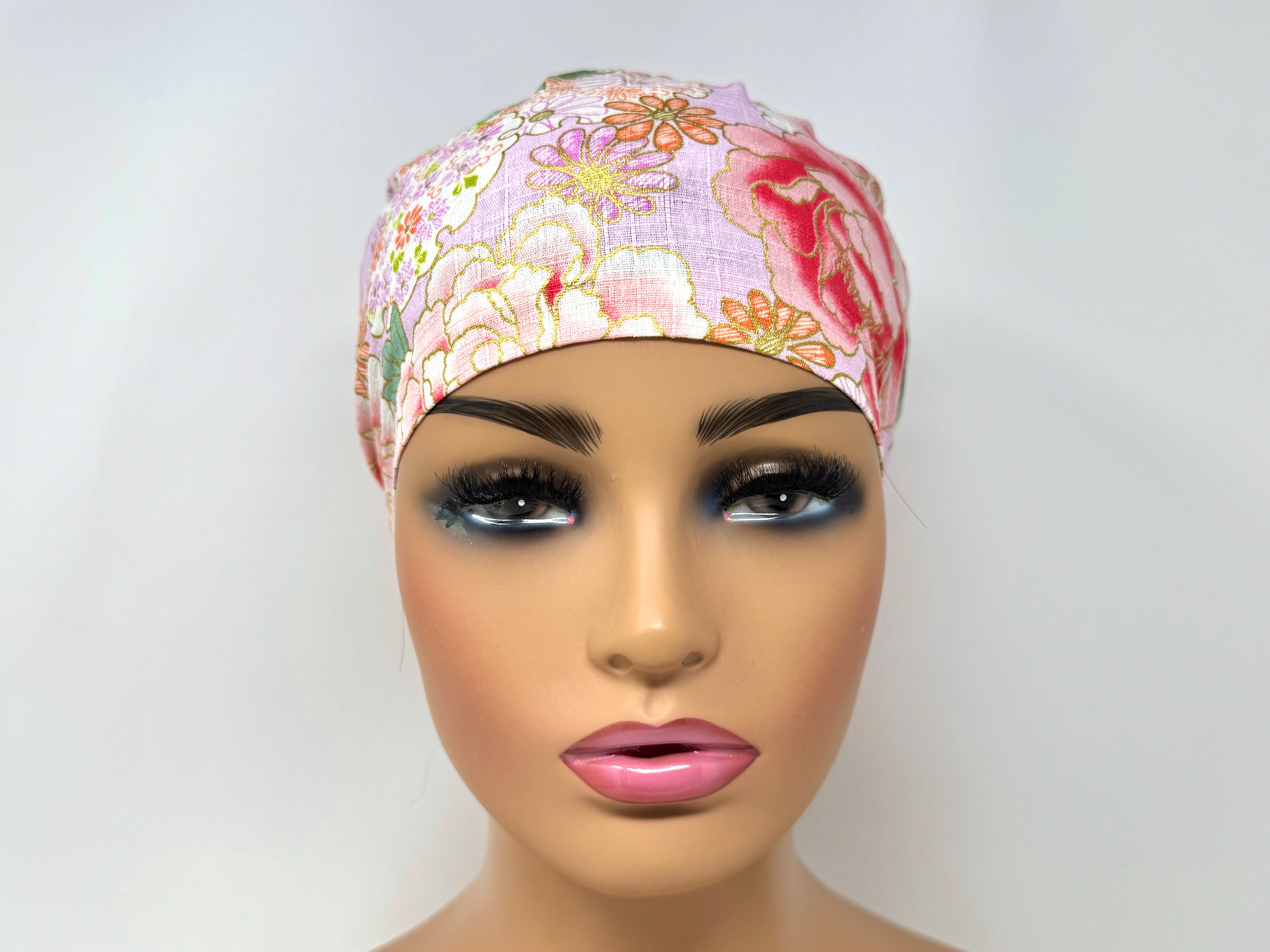 Peony Flowers - Cotton Dobby - Ponytail