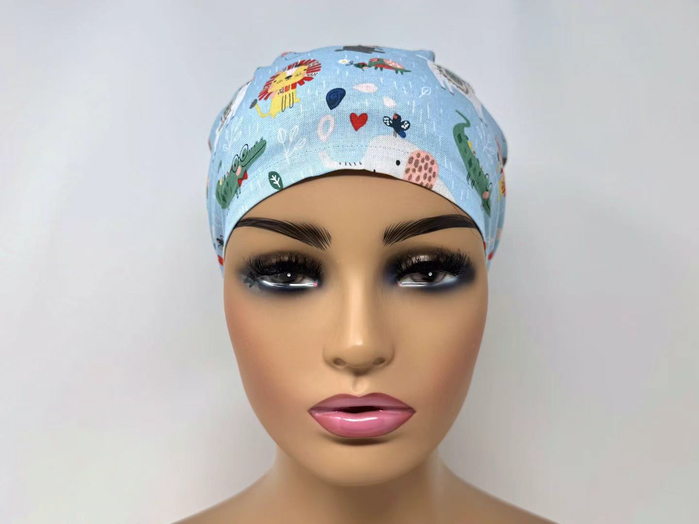 Zoo Animals on Light Blue  - Ponytail