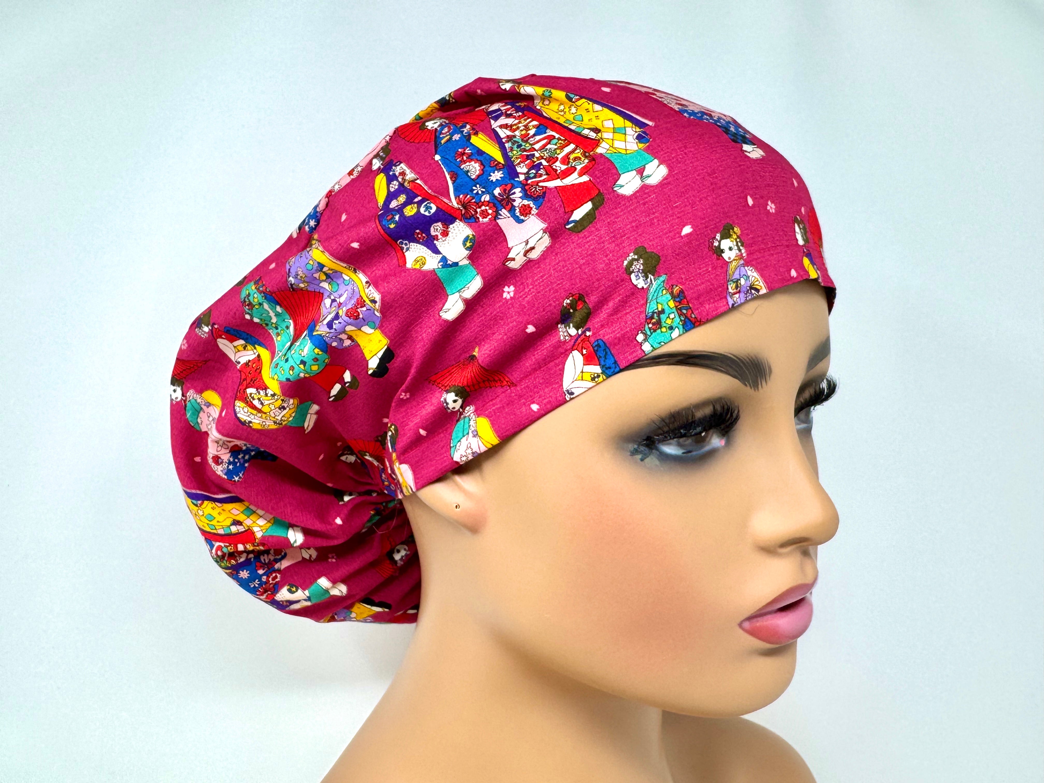 Little Maiko -  Magenta - Japanese Fabric  - Ponytail