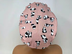 Load image into Gallery viewer, Panda Family  On Pink -Cotton Lawn  - Ponytail
