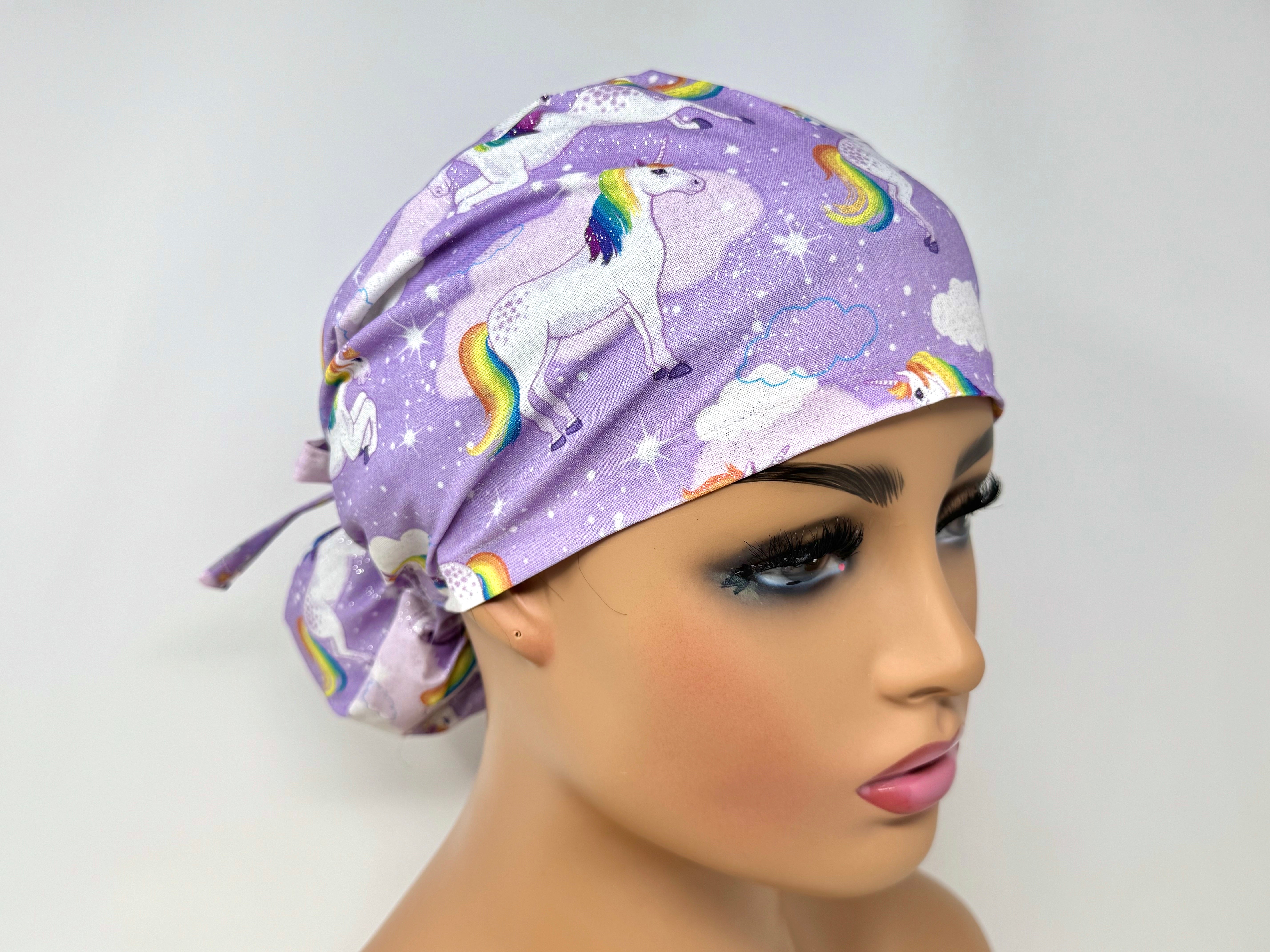 Unicorn with Sparkles - Silver Metallic Print - Ponytail
