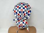 Load image into Gallery viewer, Japanese Checkered Floral - Cotton Dobby - Ponytail
