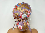 Load image into Gallery viewer, Mixed Flowers 5 - B *Gold Metallic Print* - Ponytail-Classic Japanese Fabric
