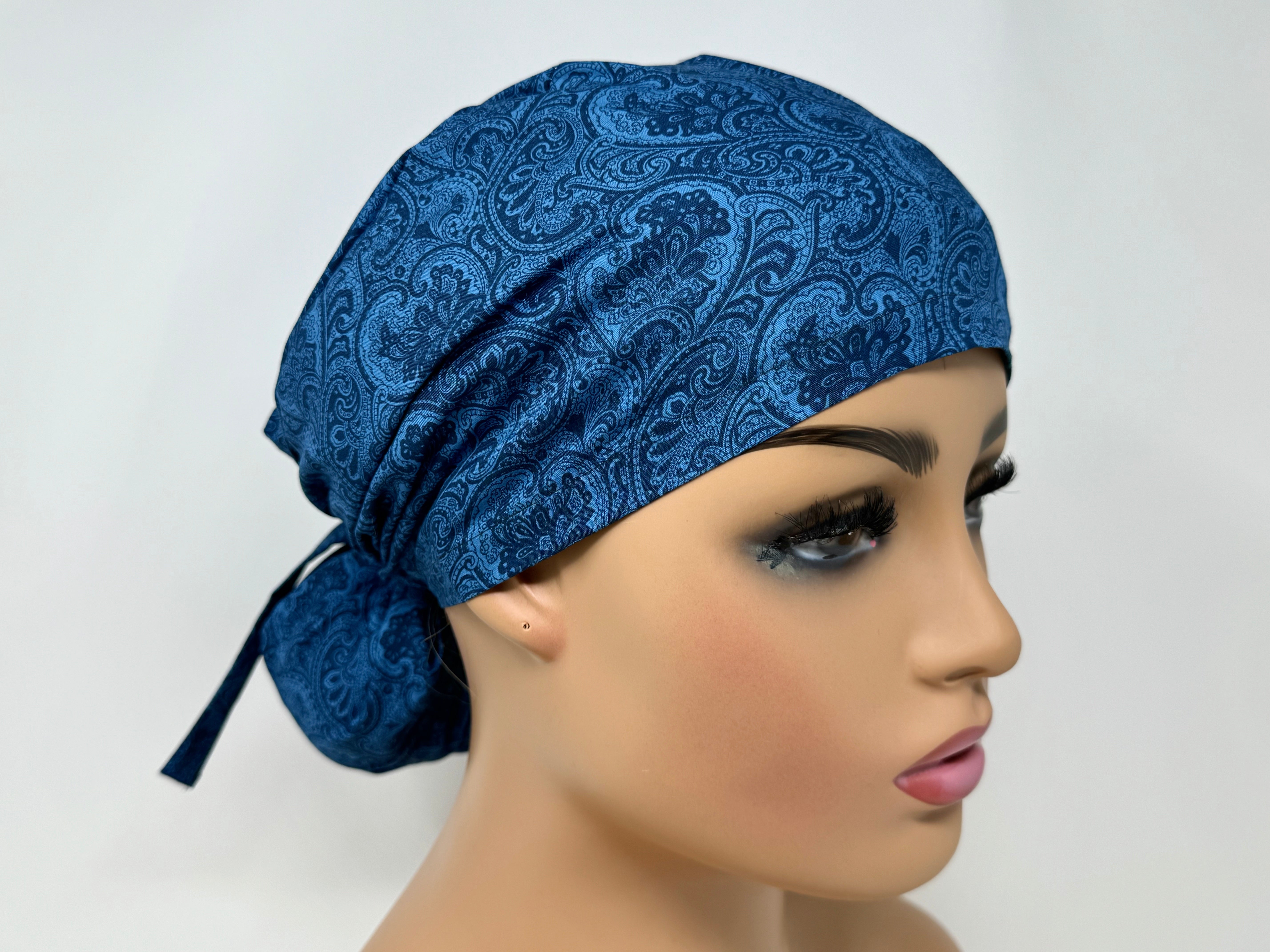 Swirl Pattern on Royal Blue - Ponytail