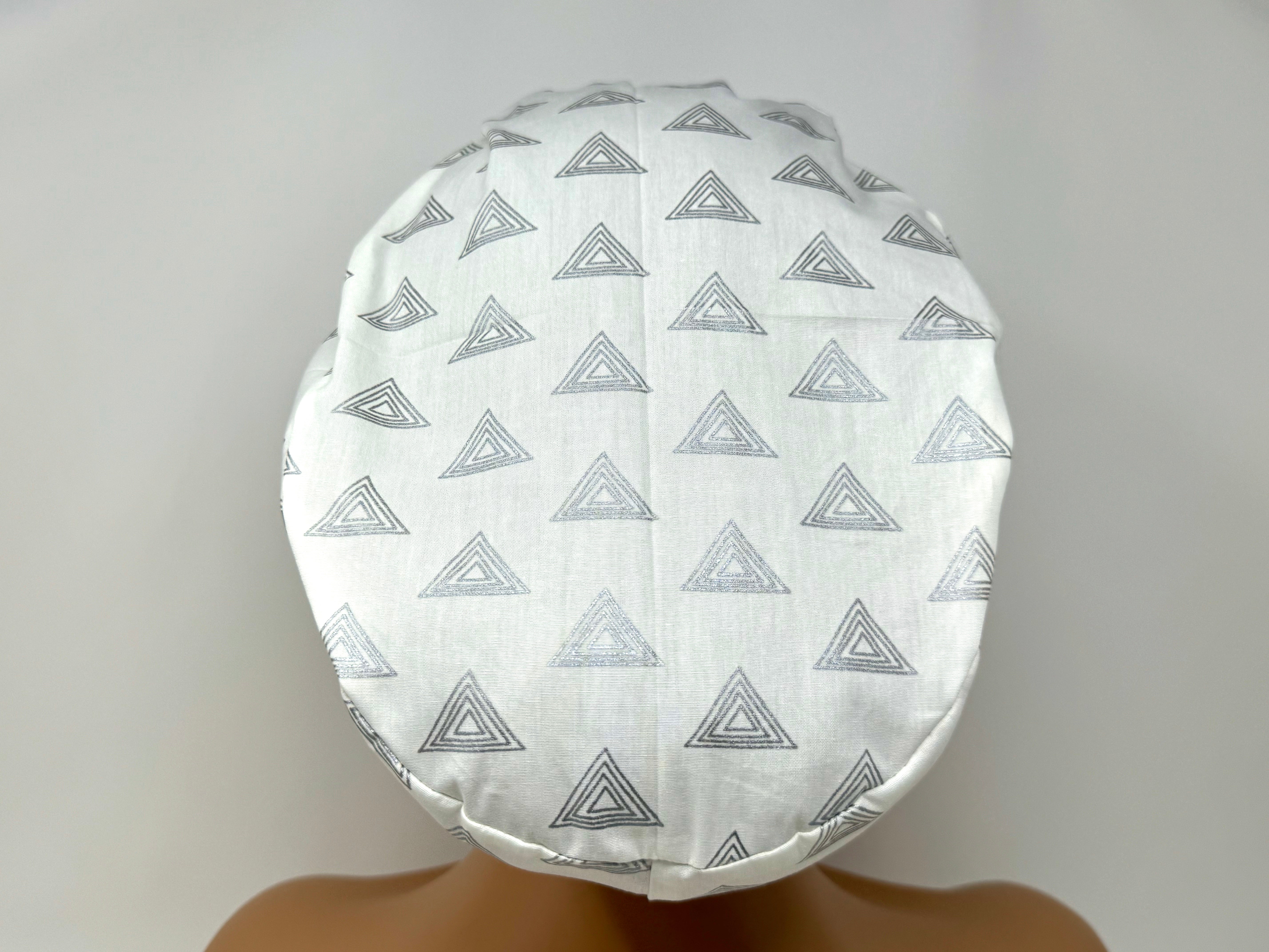 Triangles C - Silver Metallic Print  - Ponytail