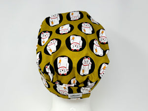 Lucky Cats On Mustard - Cotton Dobby - SP