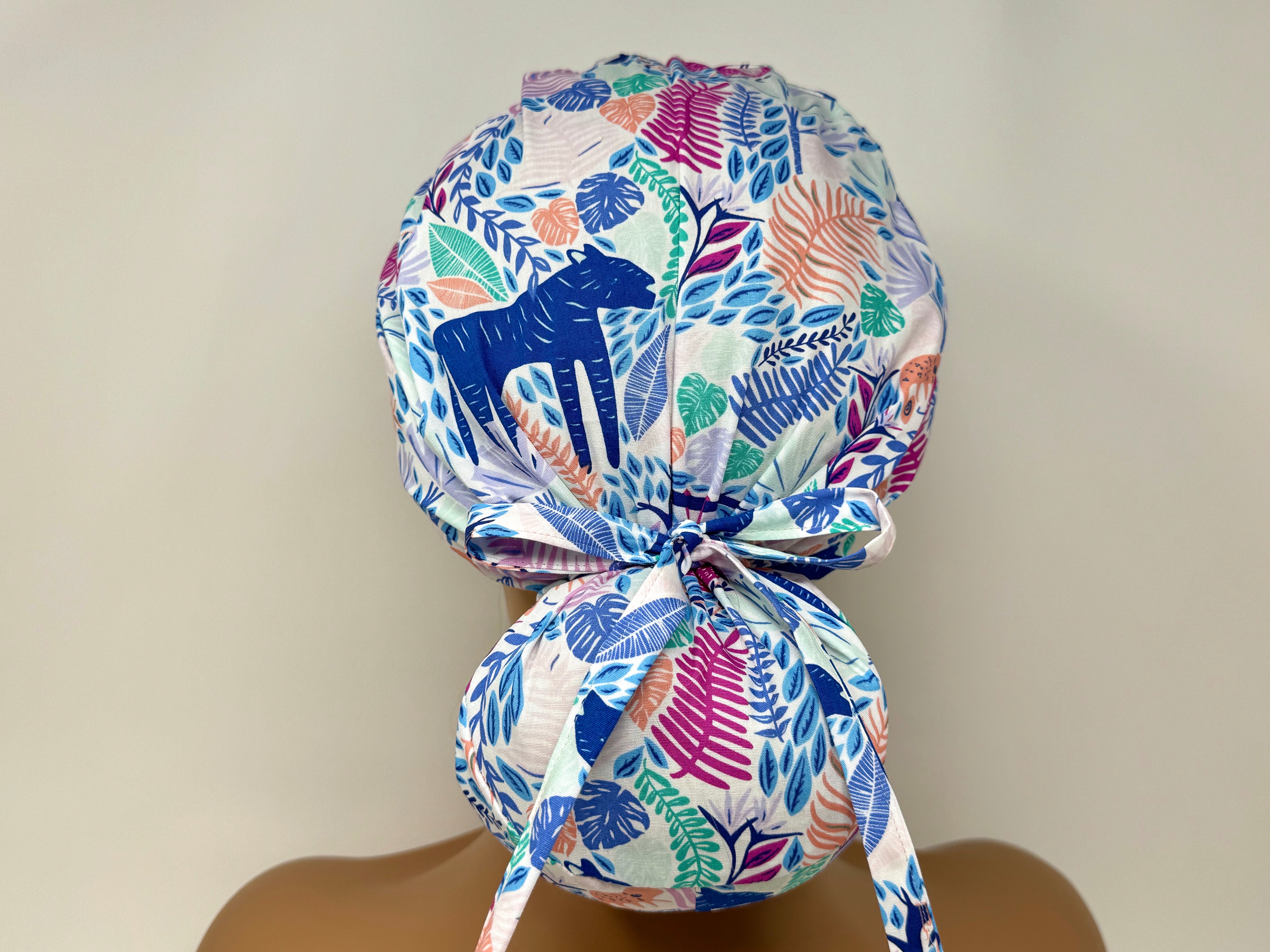 Tropical Jungle Animals -White- Ponytail