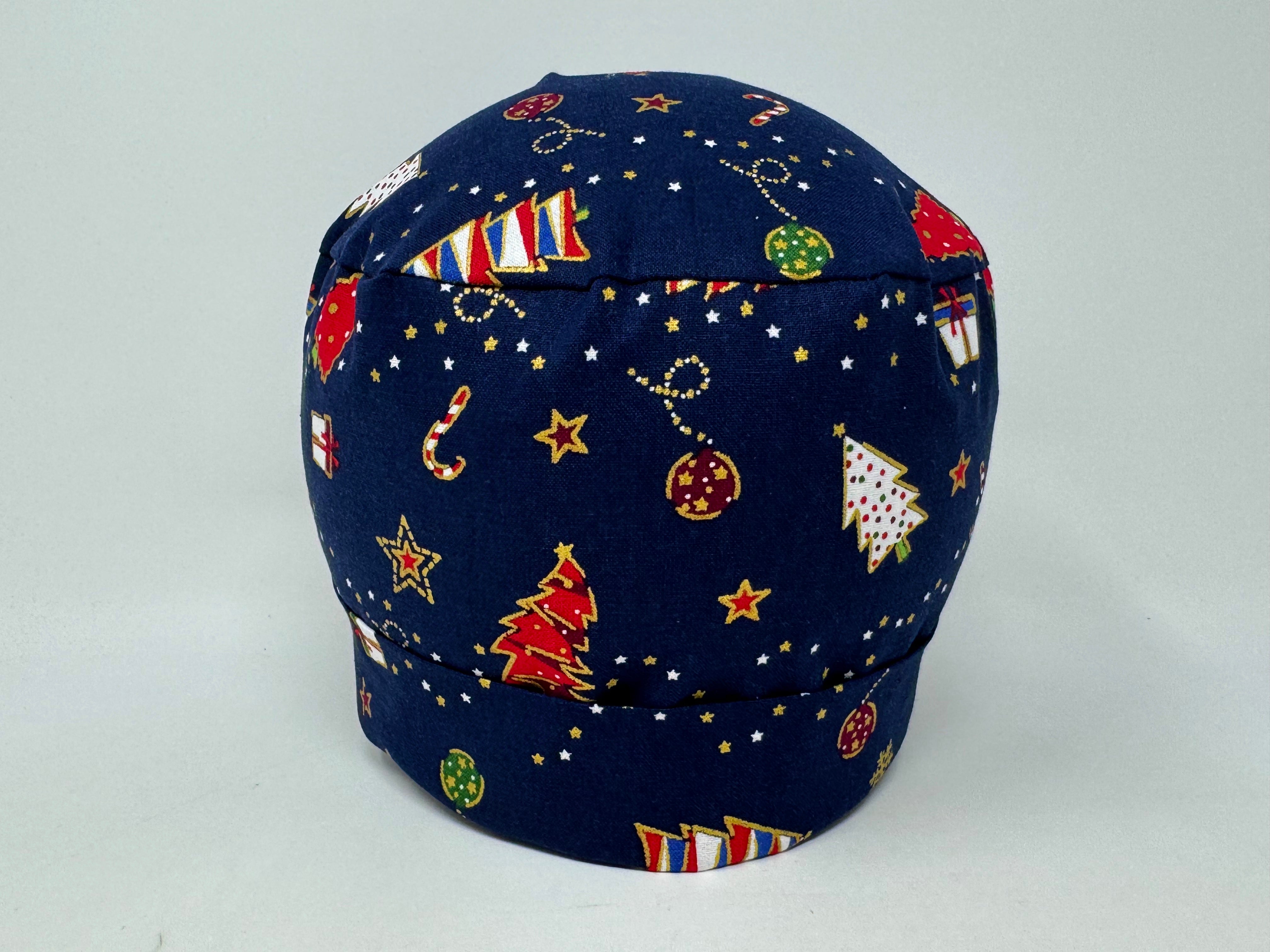 XMAS Tree on Navy - Golden Metallic Print