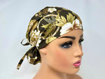 Load image into Gallery viewer, Mixed Flowers 7 *Gold Metallic Print* - Ponytail-Classic Japanese Fabric
