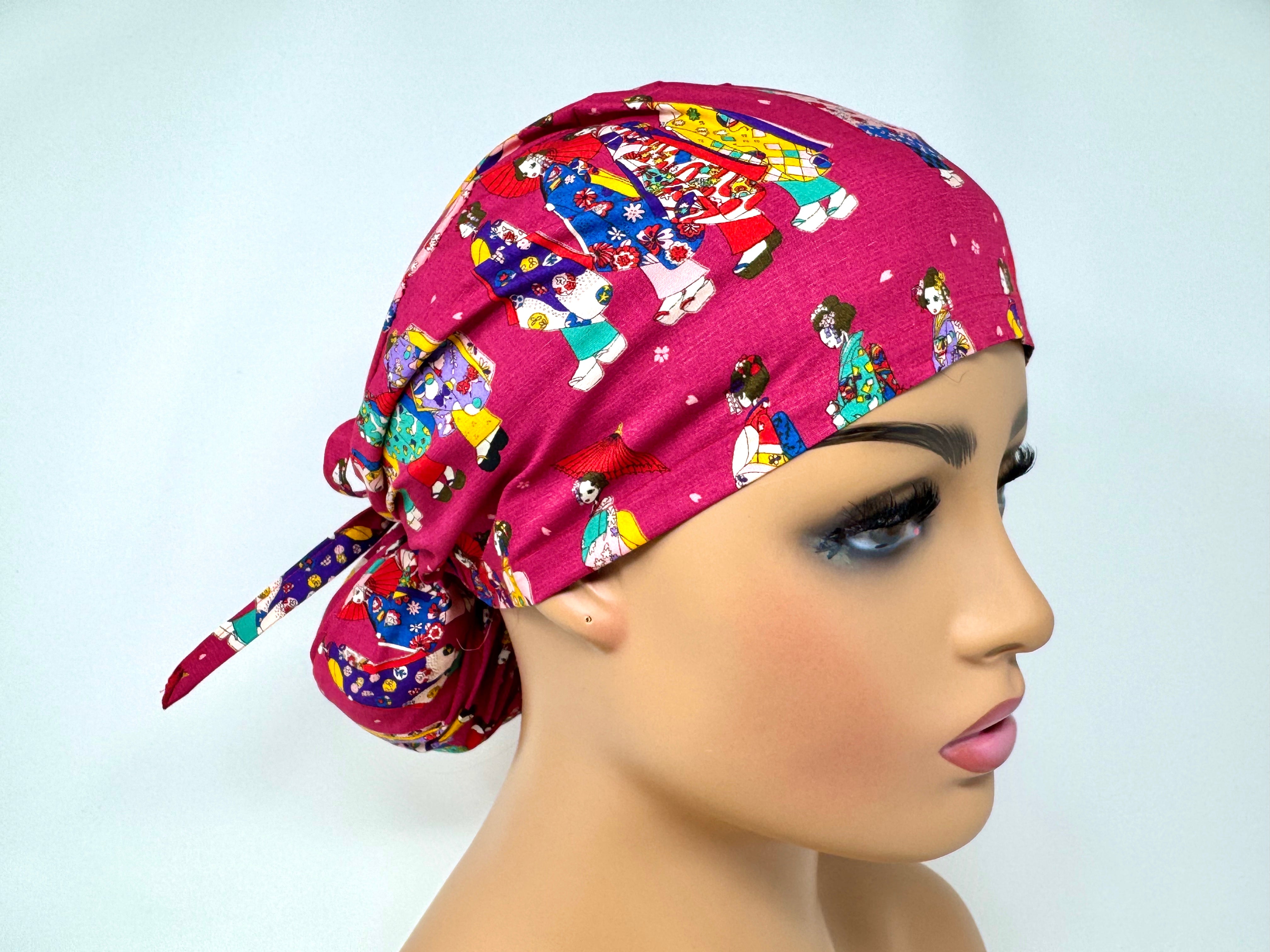 Little Maiko -  Magenta - Japanese Fabric  - Ponytail