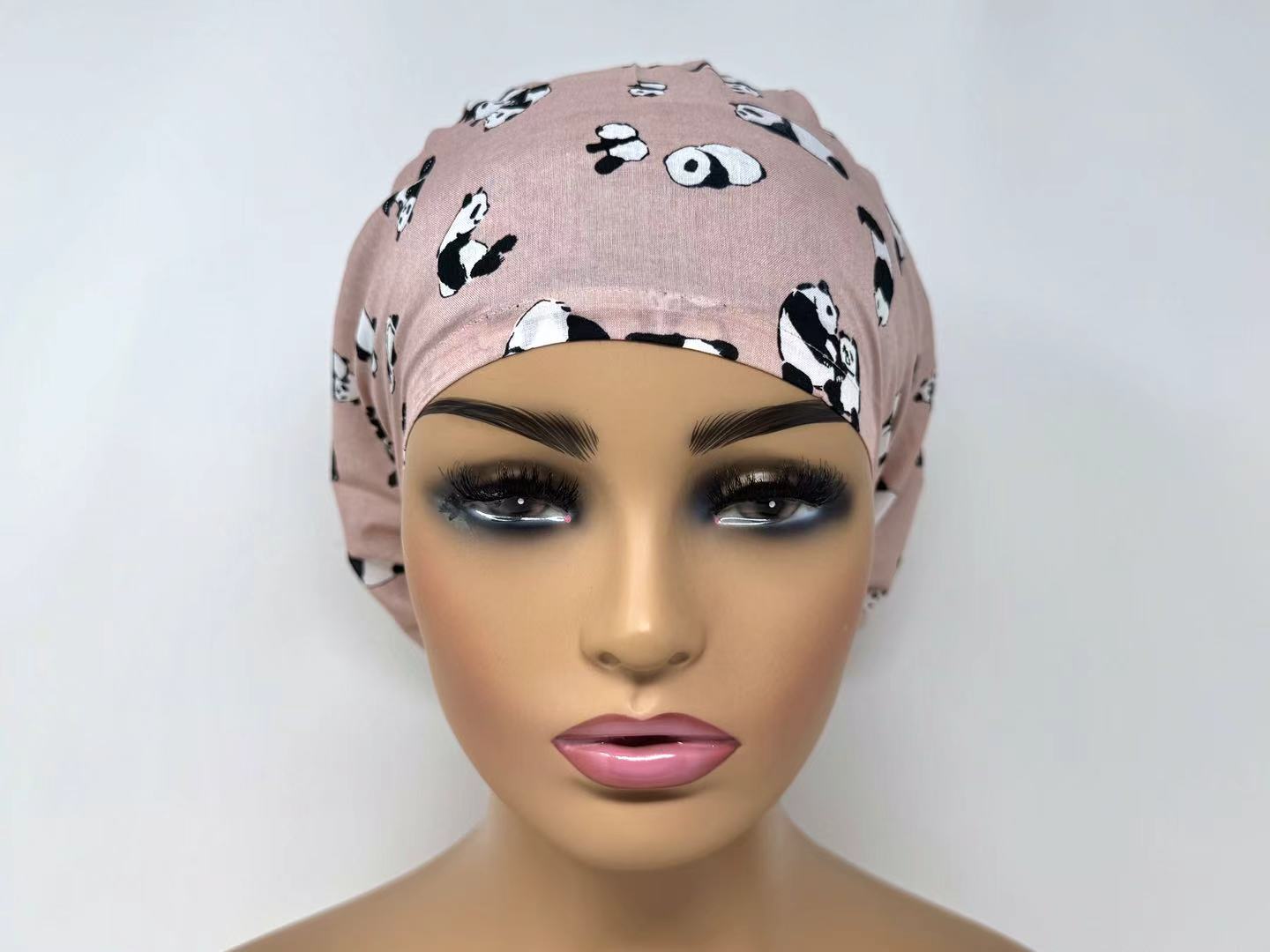 Panda Family  On Pink -Cotton Lawn  - Ponytail