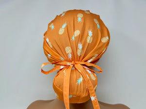 Hawaiian Pineapples on Orange - Ponytail