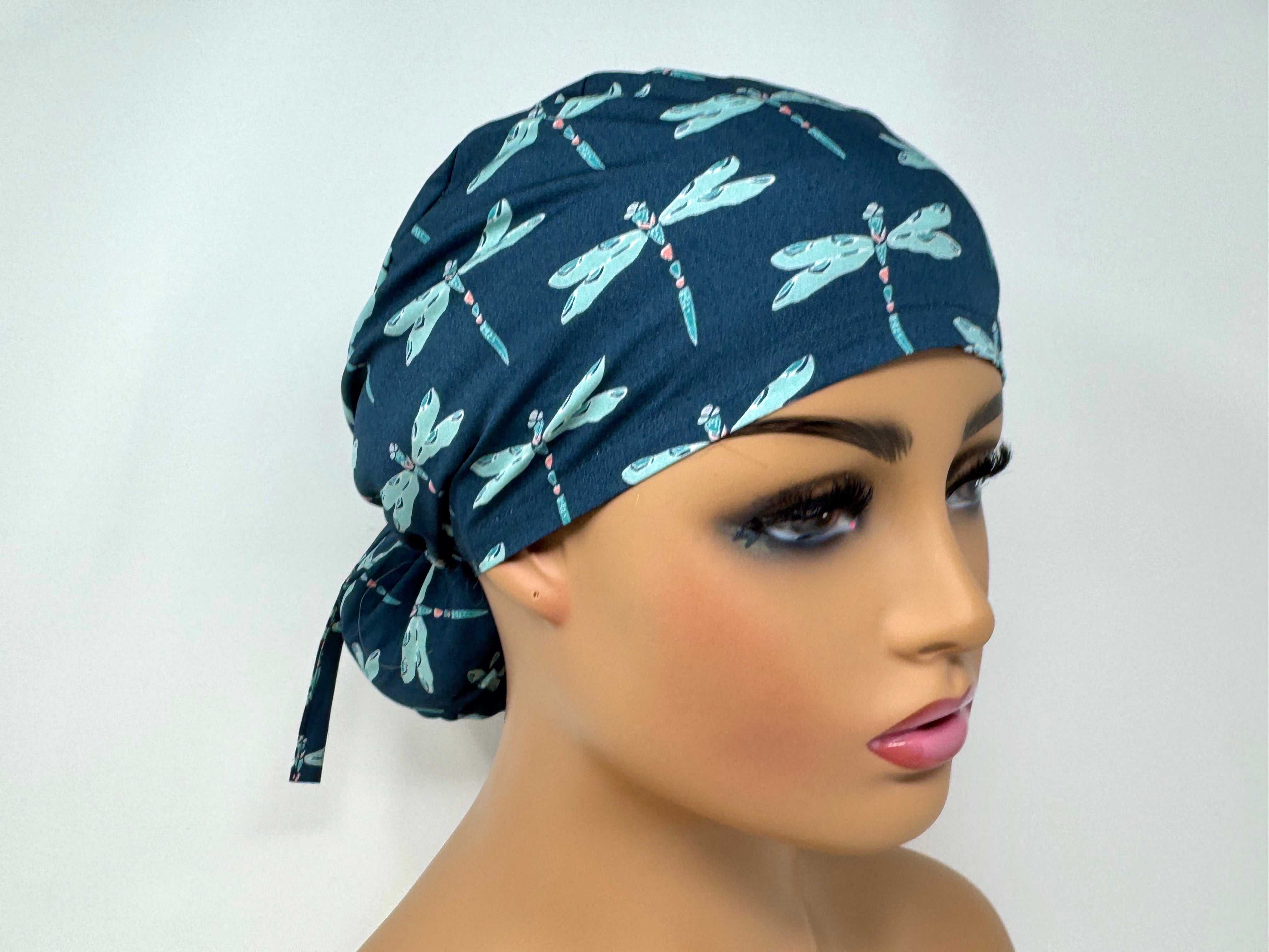 Dragonflies on Navy - Ponytail