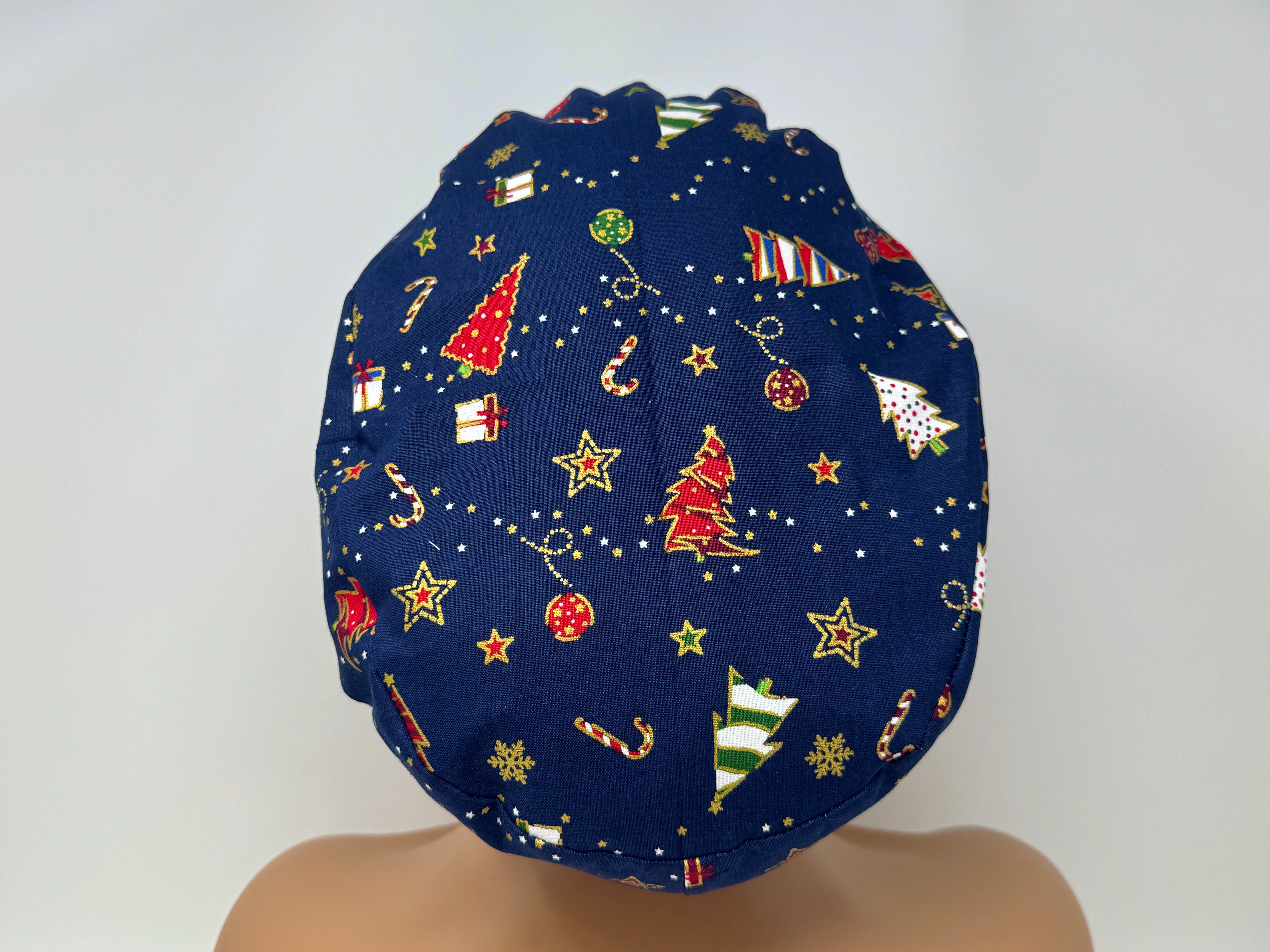 XMAS Tree on Navy - Golden Metallic Print - Ponytail