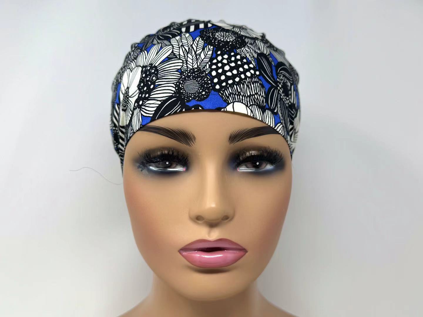 Wild Floral B - Scrub Hat - Ponytail