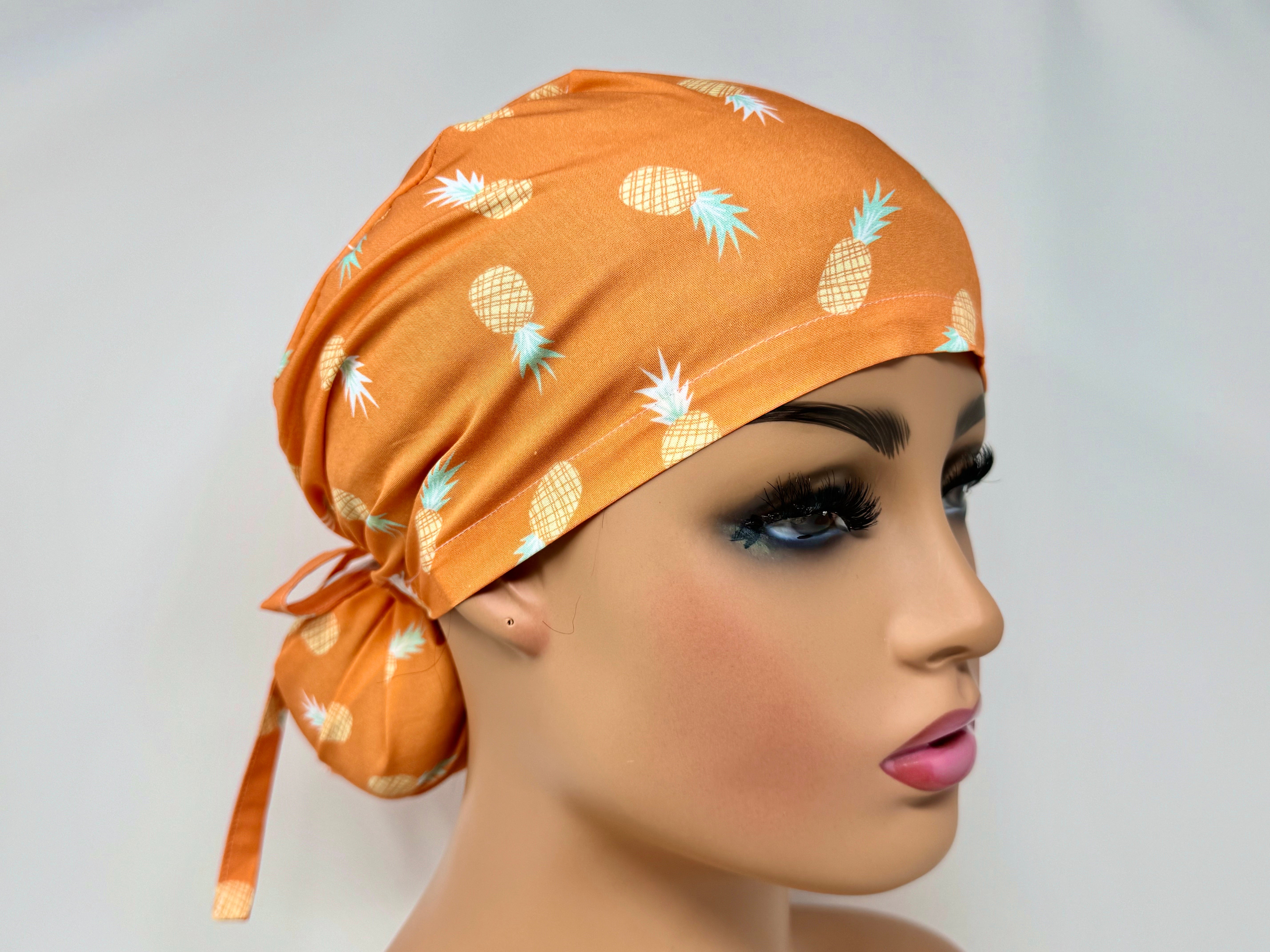 Hawaiian Pineapples on Orange - Ponytail