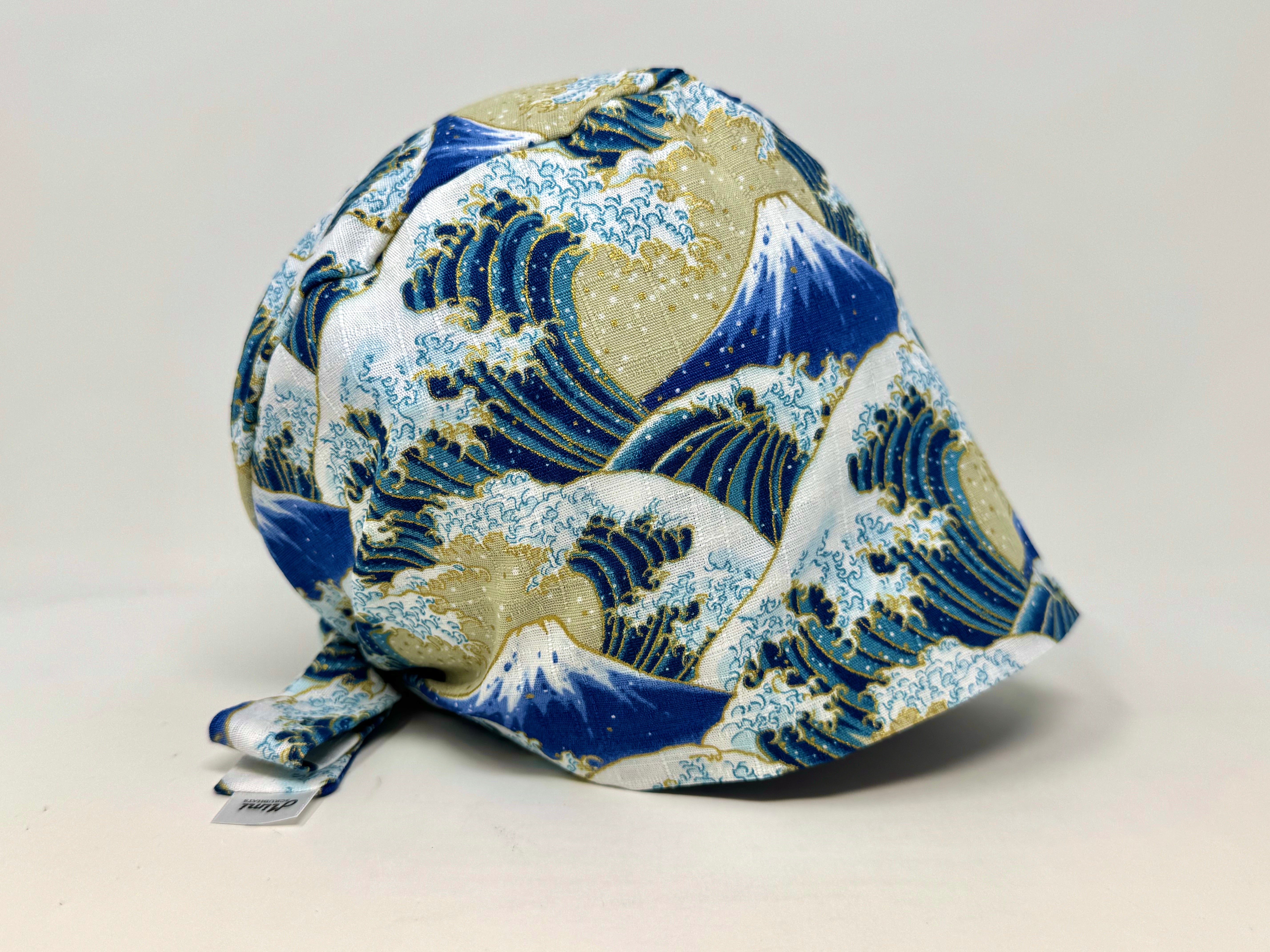 The Great Waves -*Gold Metallic Print* - Cotton Dobby