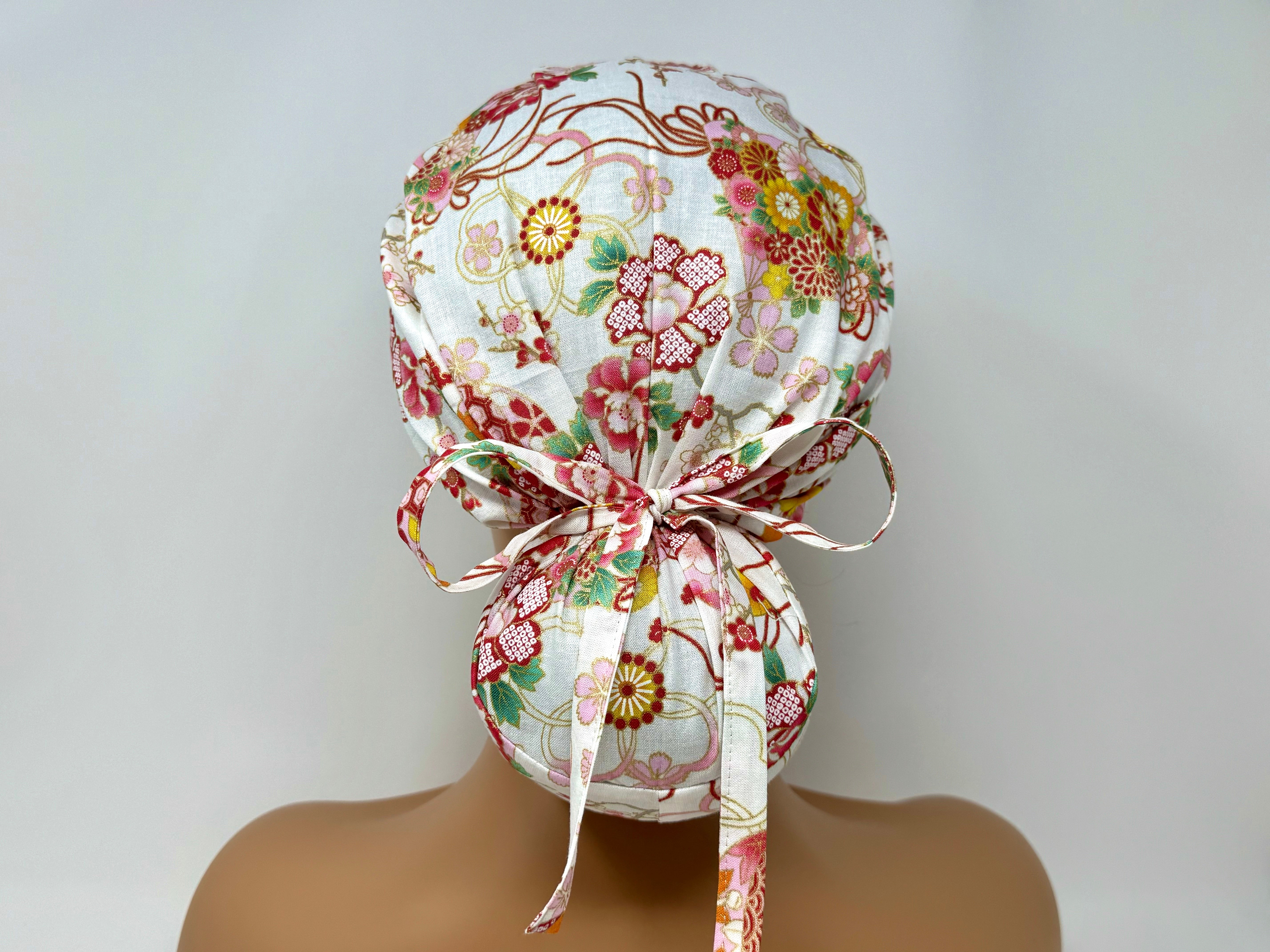 Mixed Flowers 13 - Scrub Hat - Ponytail