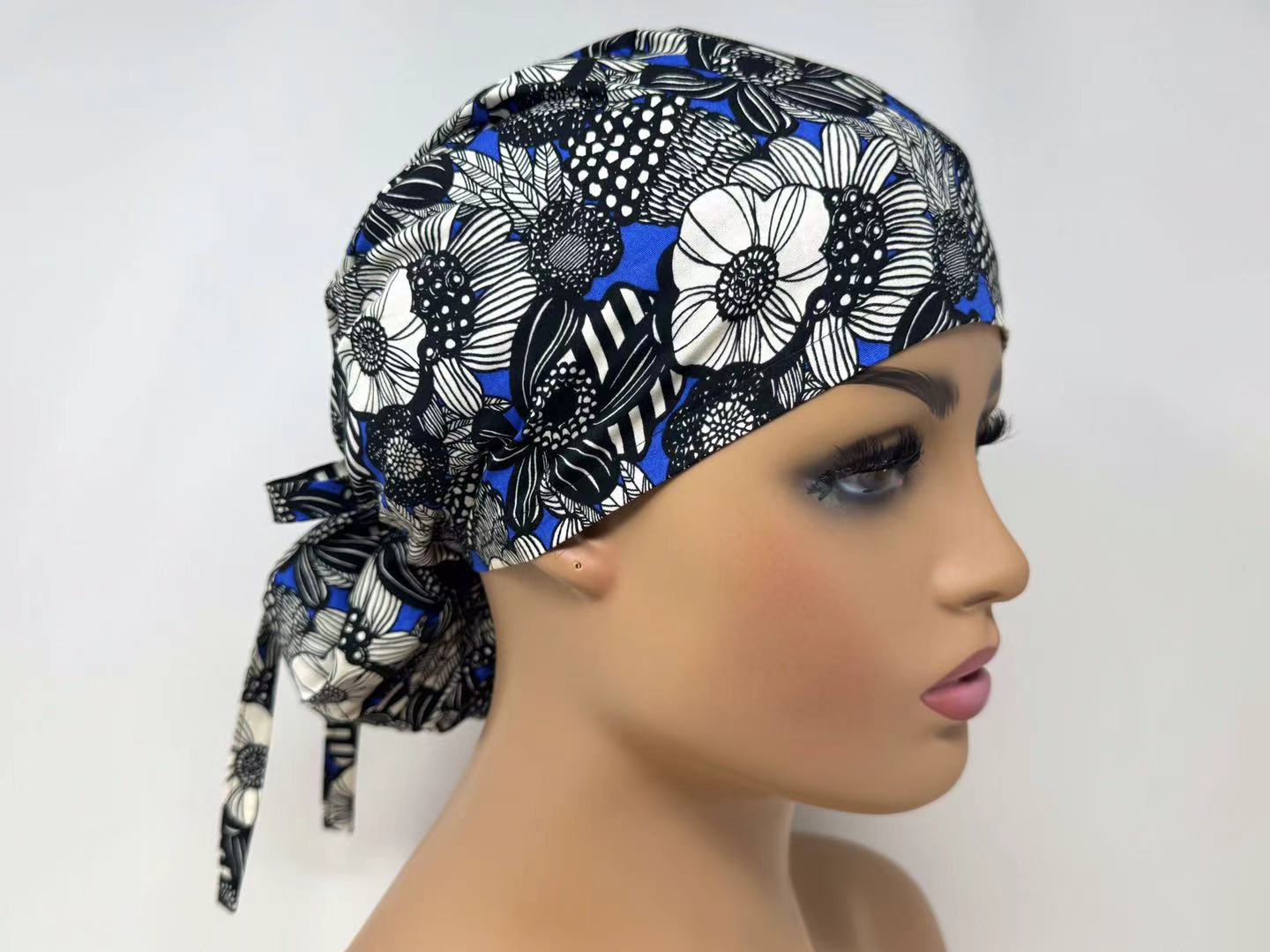 Wild Floral B - Scrub Hat - Ponytail