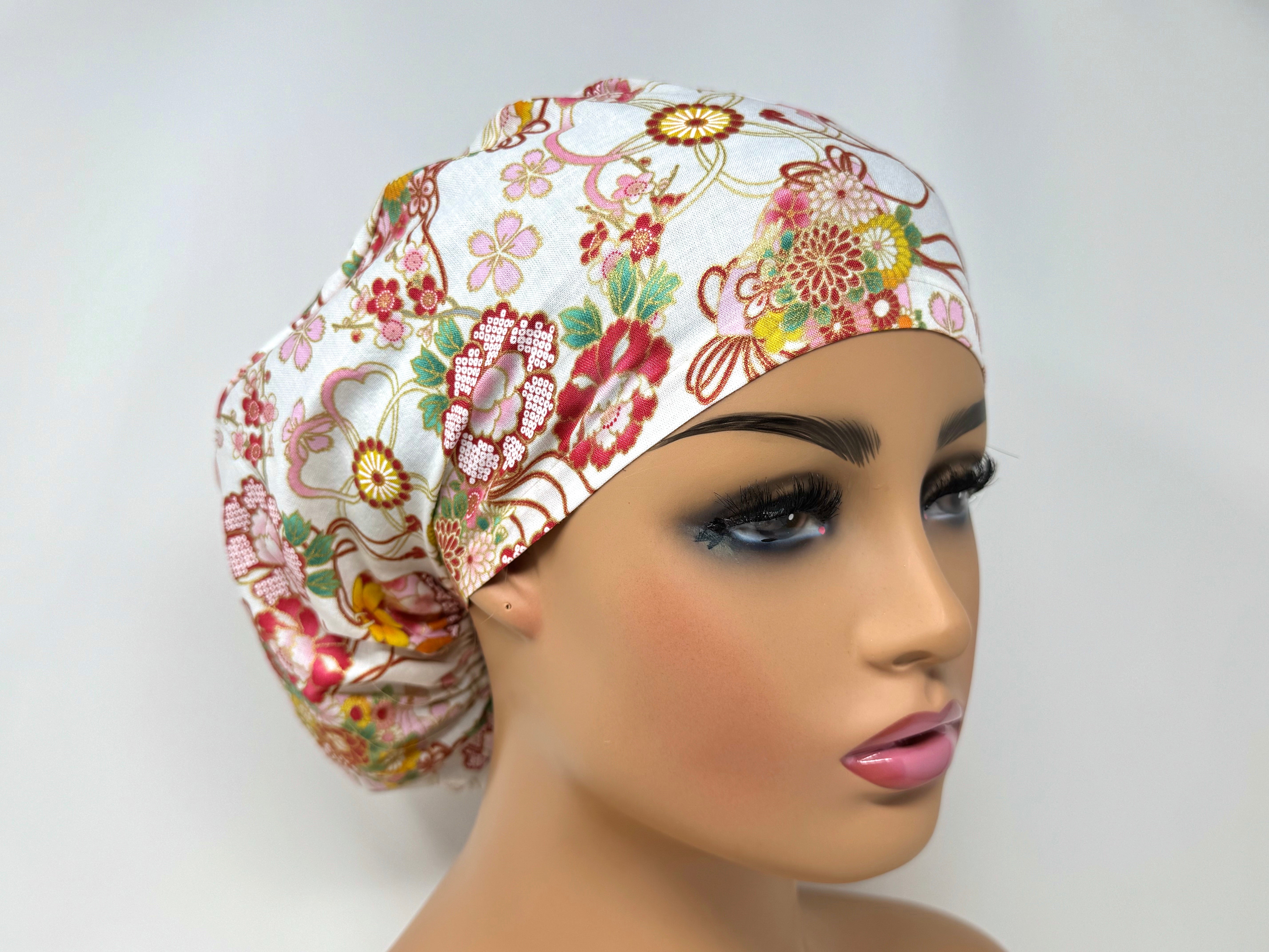 Mixed Flowers 13 - Scrub Hat - Ponytail