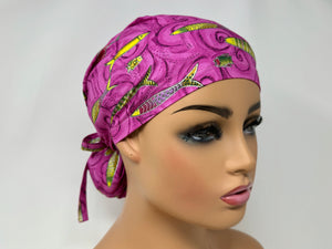 Sea Goddess- Raspberry  - Gold Metallic Print - Ponytail