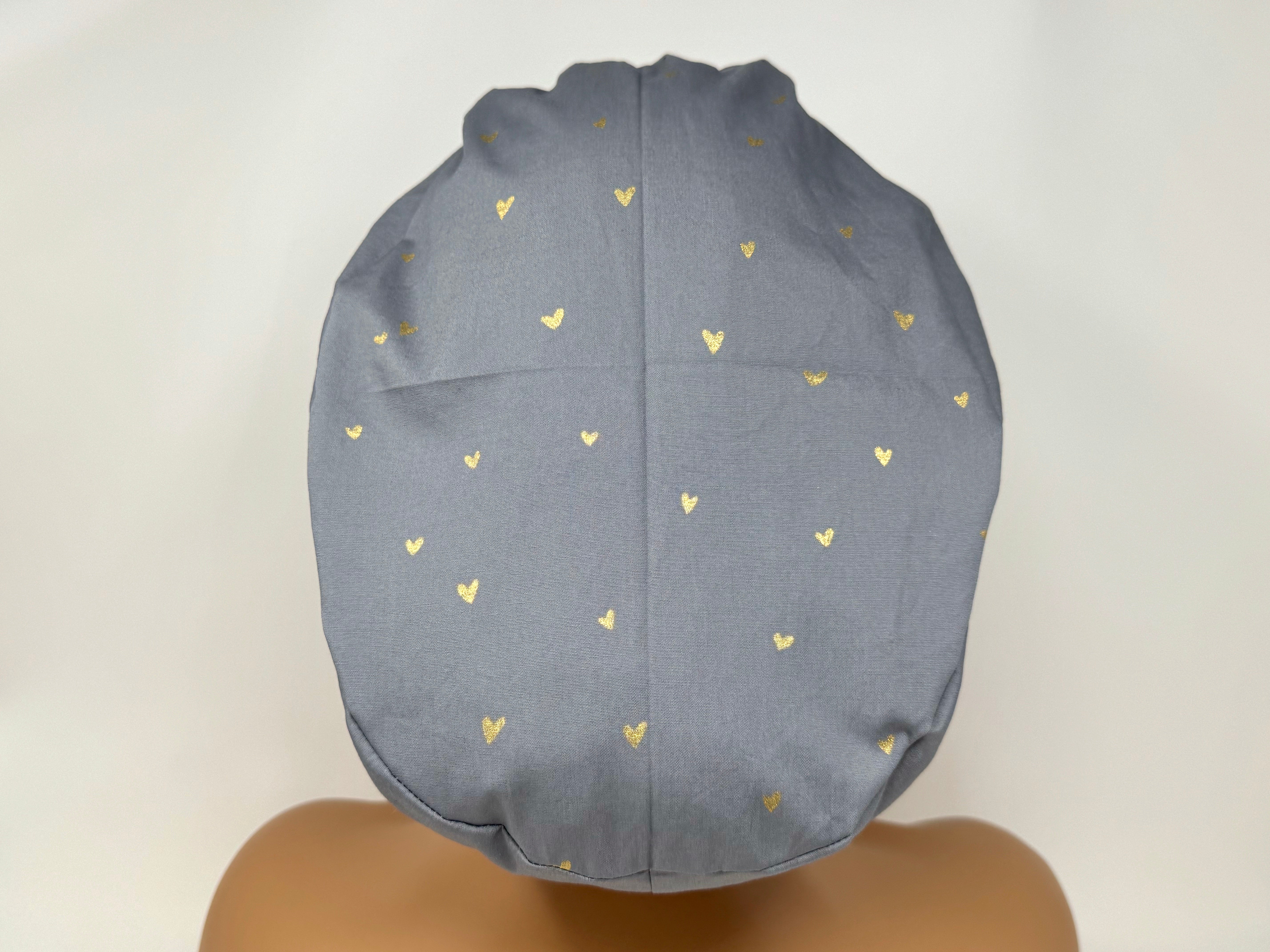 Japanese Fabric -Love Hearts E *Gold Metallic Print*  - Ponytail