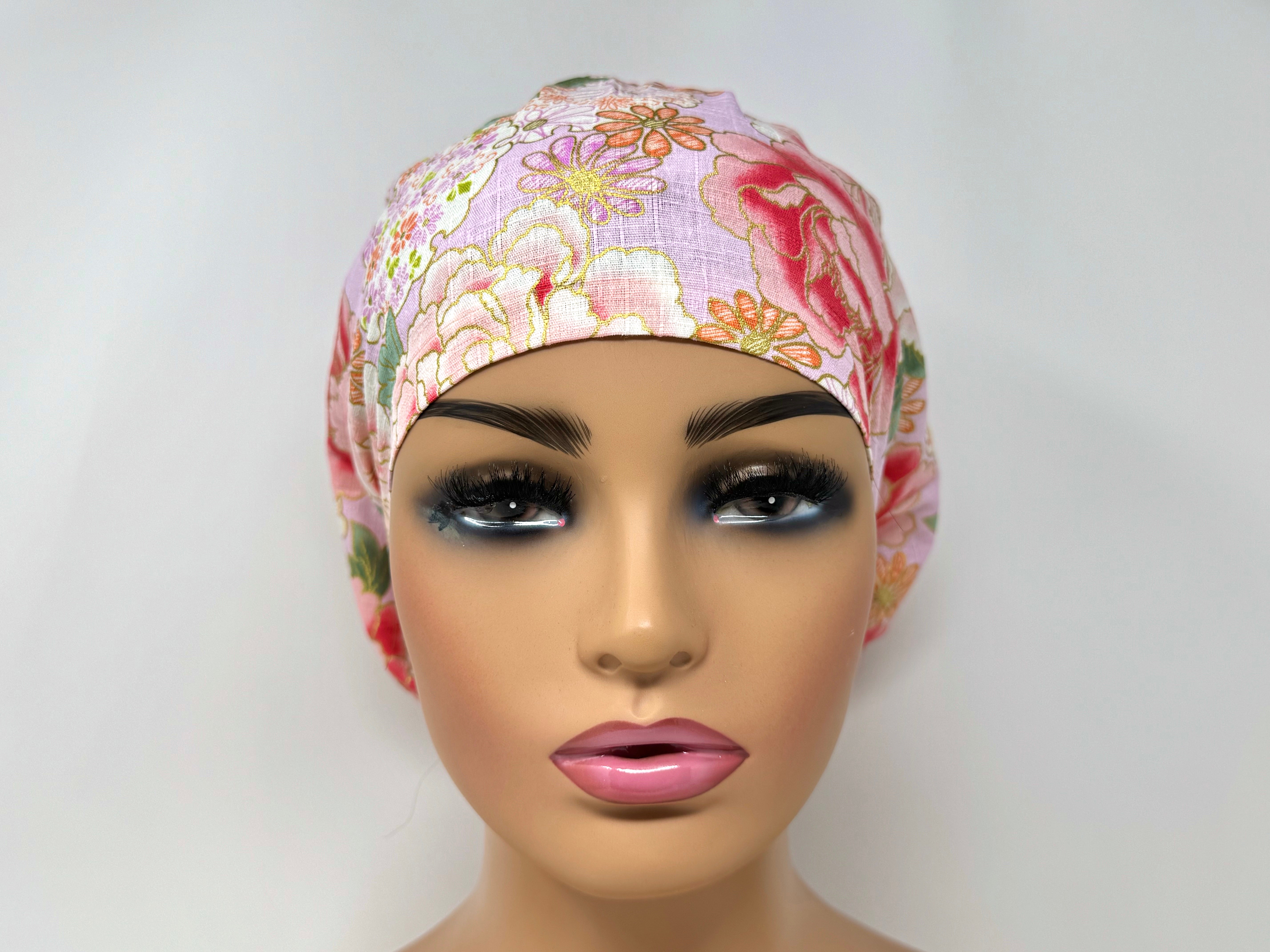 Peony Flowers - Cotton Dobby - Ponytail