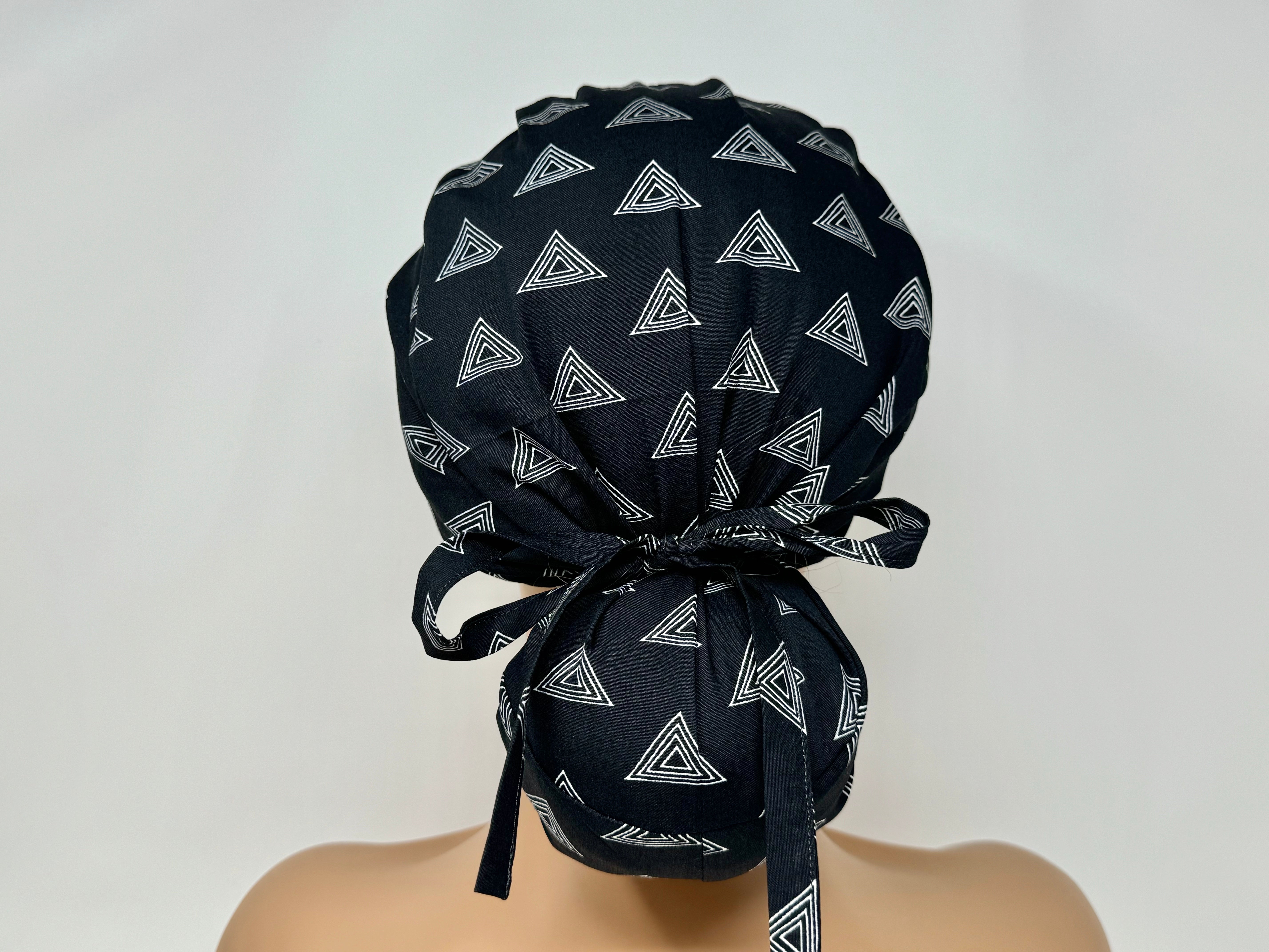 Triangles B - Silver Metallic Print  - Ponytail