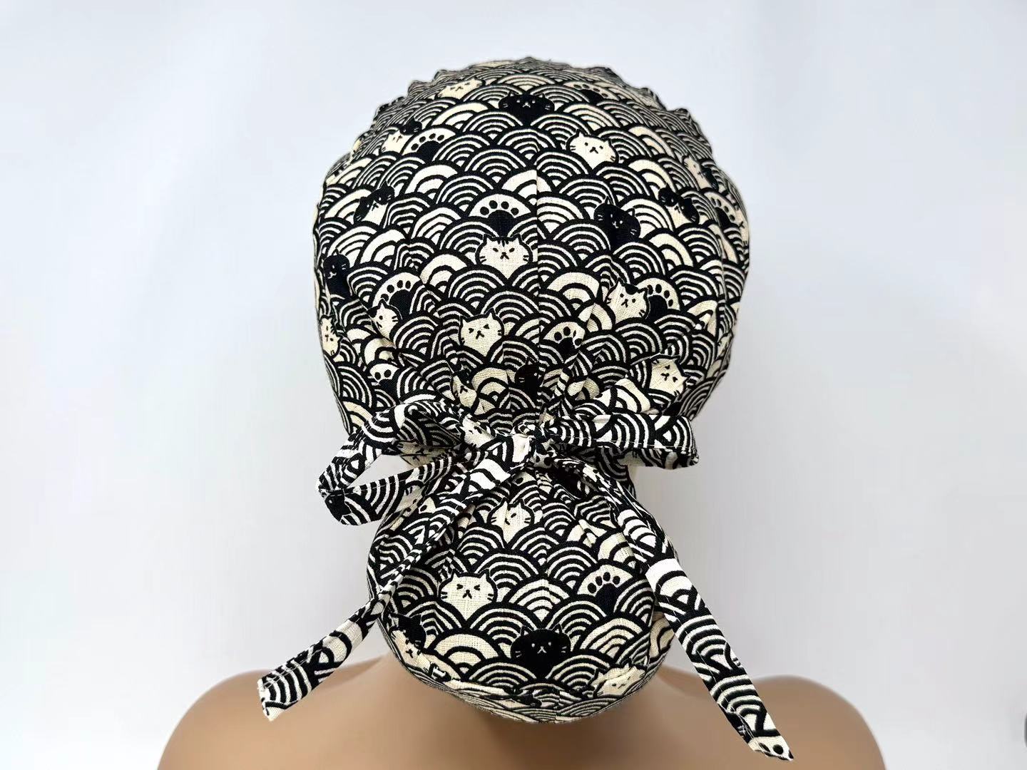 Deep Sea Cats on B *Cotton Dobby* Ponytail