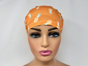 Hawaiian Pineapples on Orange - Ponytail