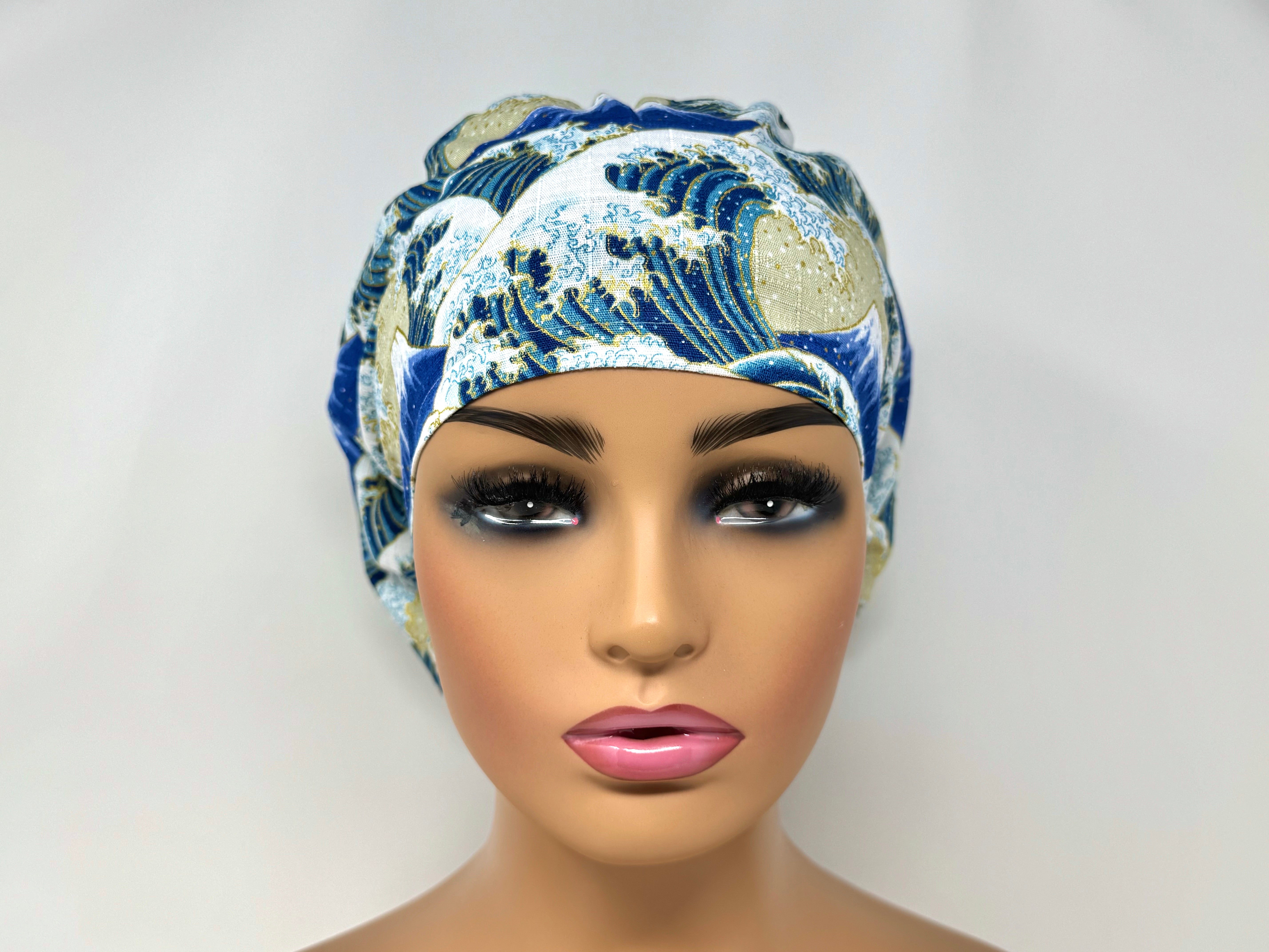 The Great Waves -*Gold Metallic Print*  - Cotton Dobby - Ponytail