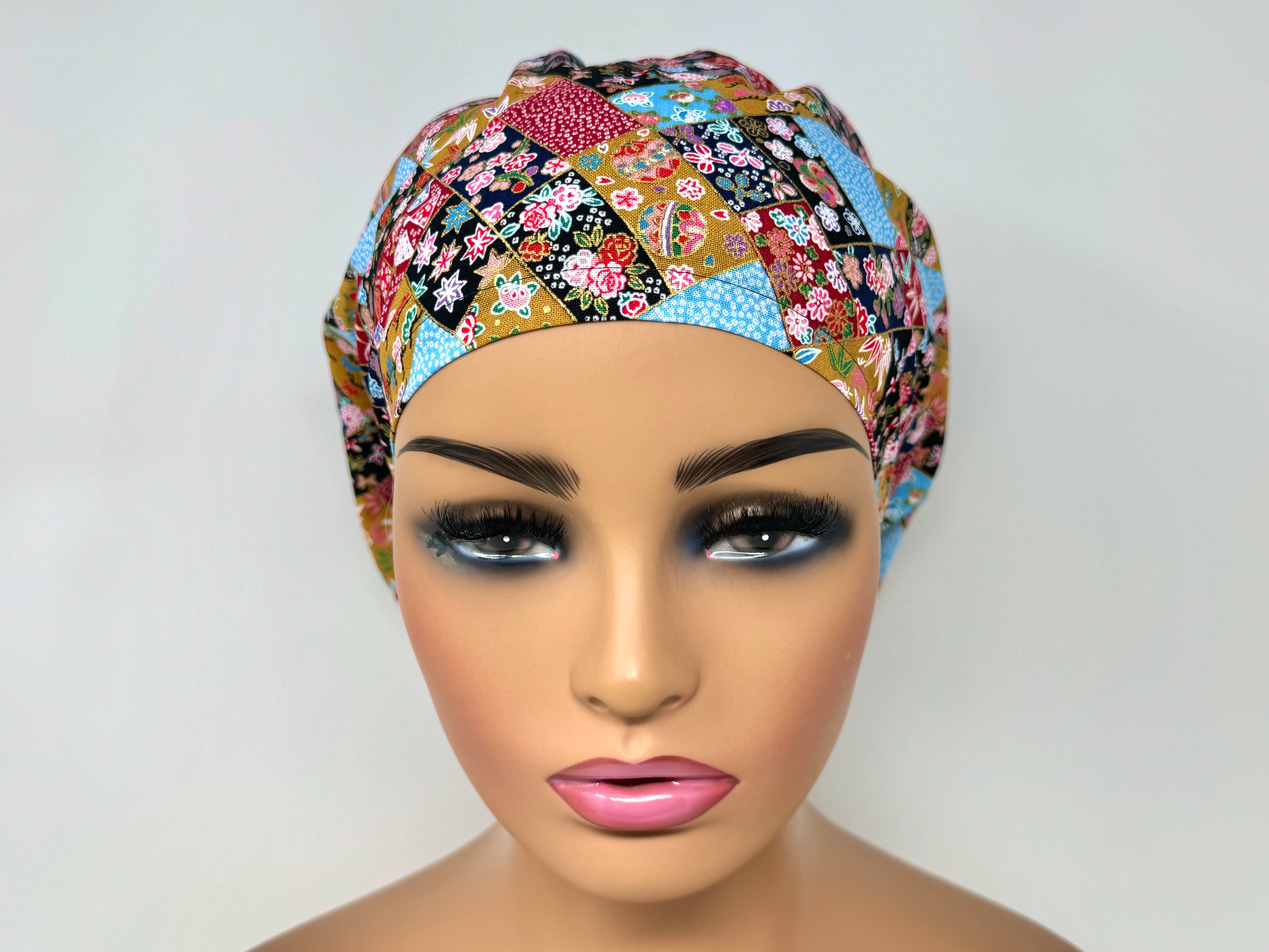 Mixed Floral Pattern B   *Gold Metallic Print* - Ponytail