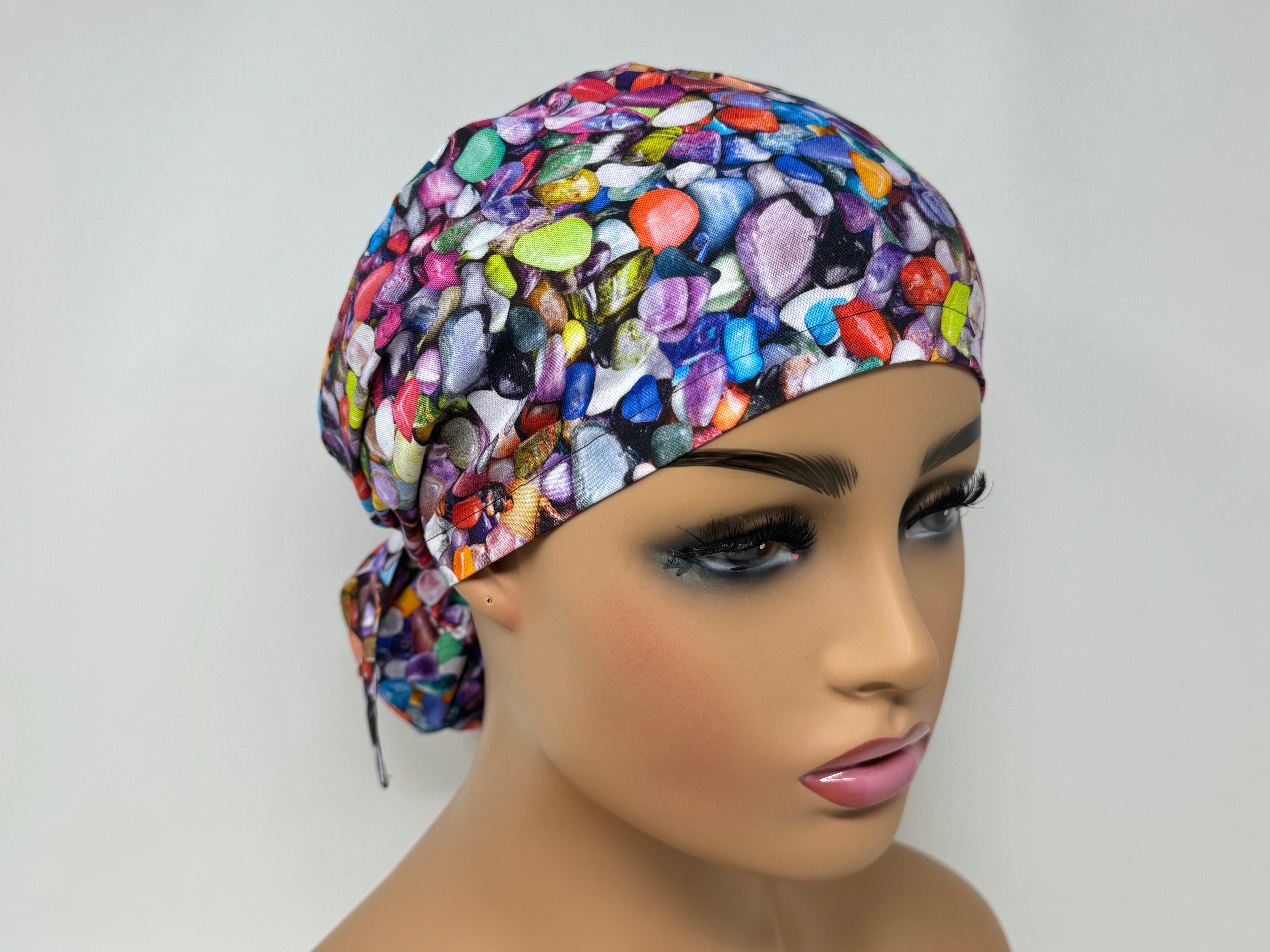 Rainbow Stones - Japanese Fabric  - Ponytail