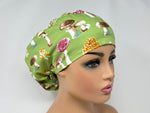 Load image into Gallery viewer, Retro Toadstools - Cotton Oxford - Japanese fabric  - Ponytail
