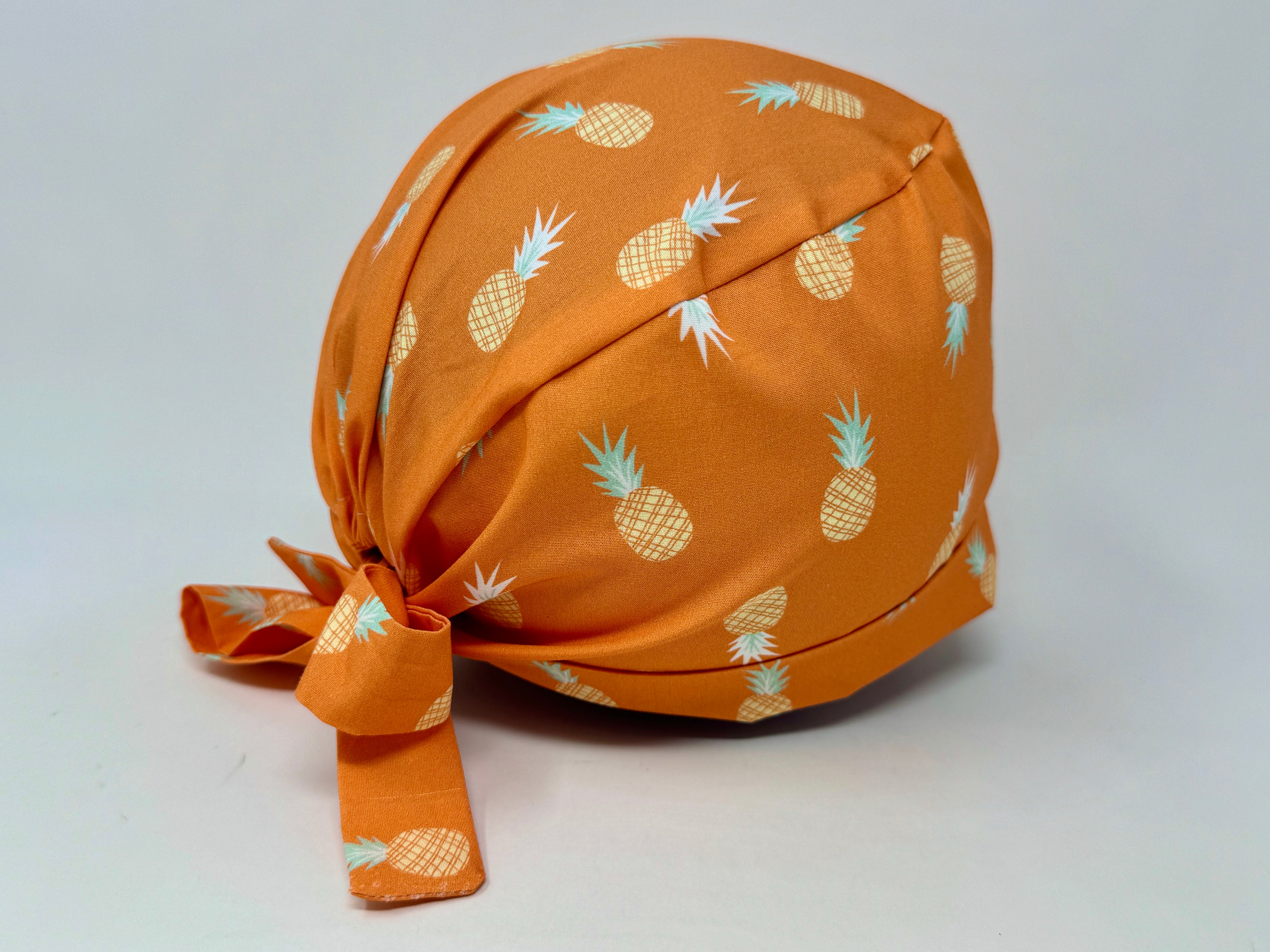 Hawaiian Pineapples on Orange - Scrub Hat