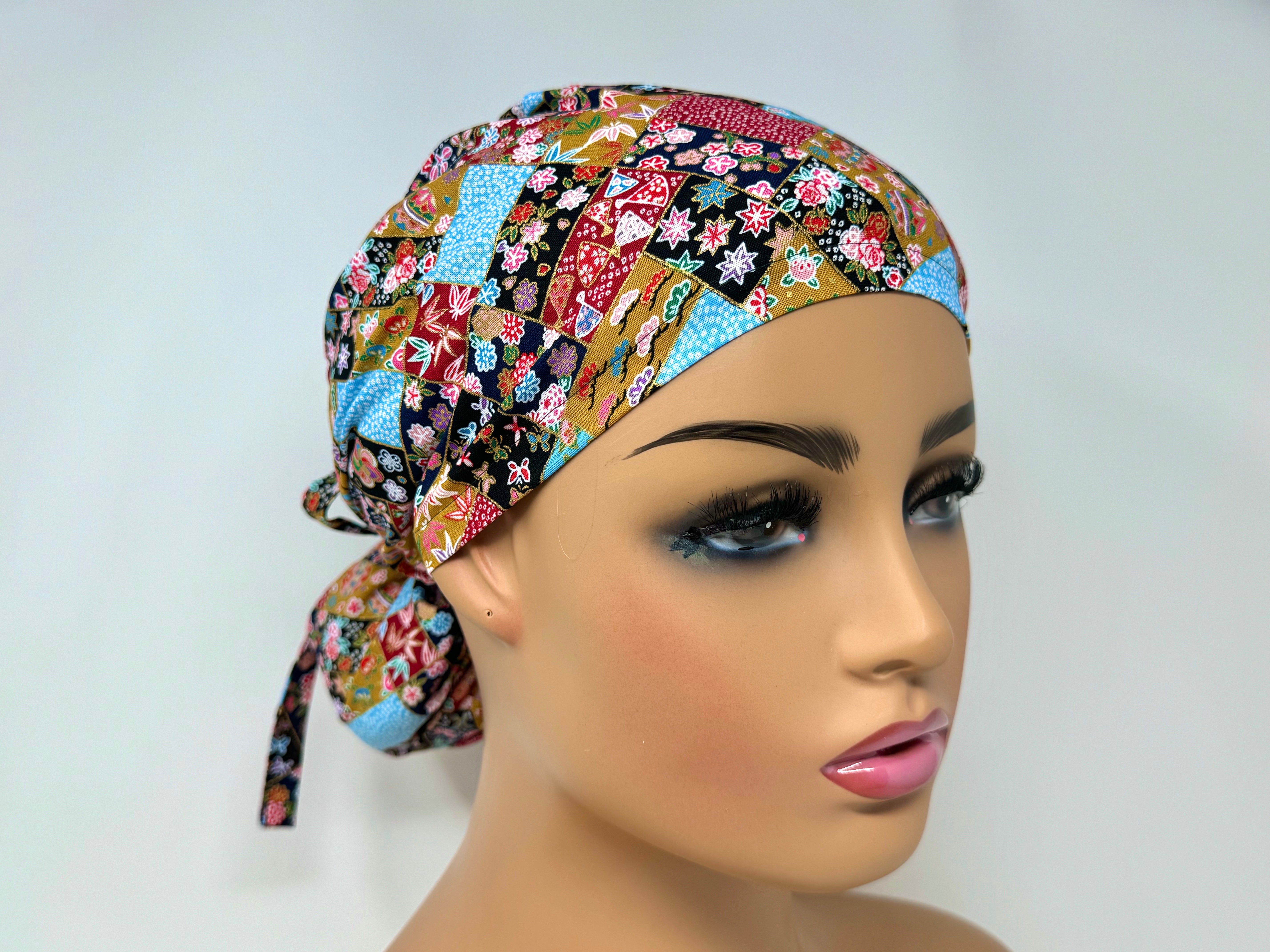 Mixed Floral Pattern B   *Gold Metallic Print* - Ponytail