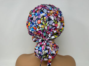 Rainbow Stones - Japanese Fabric  - Ponytail