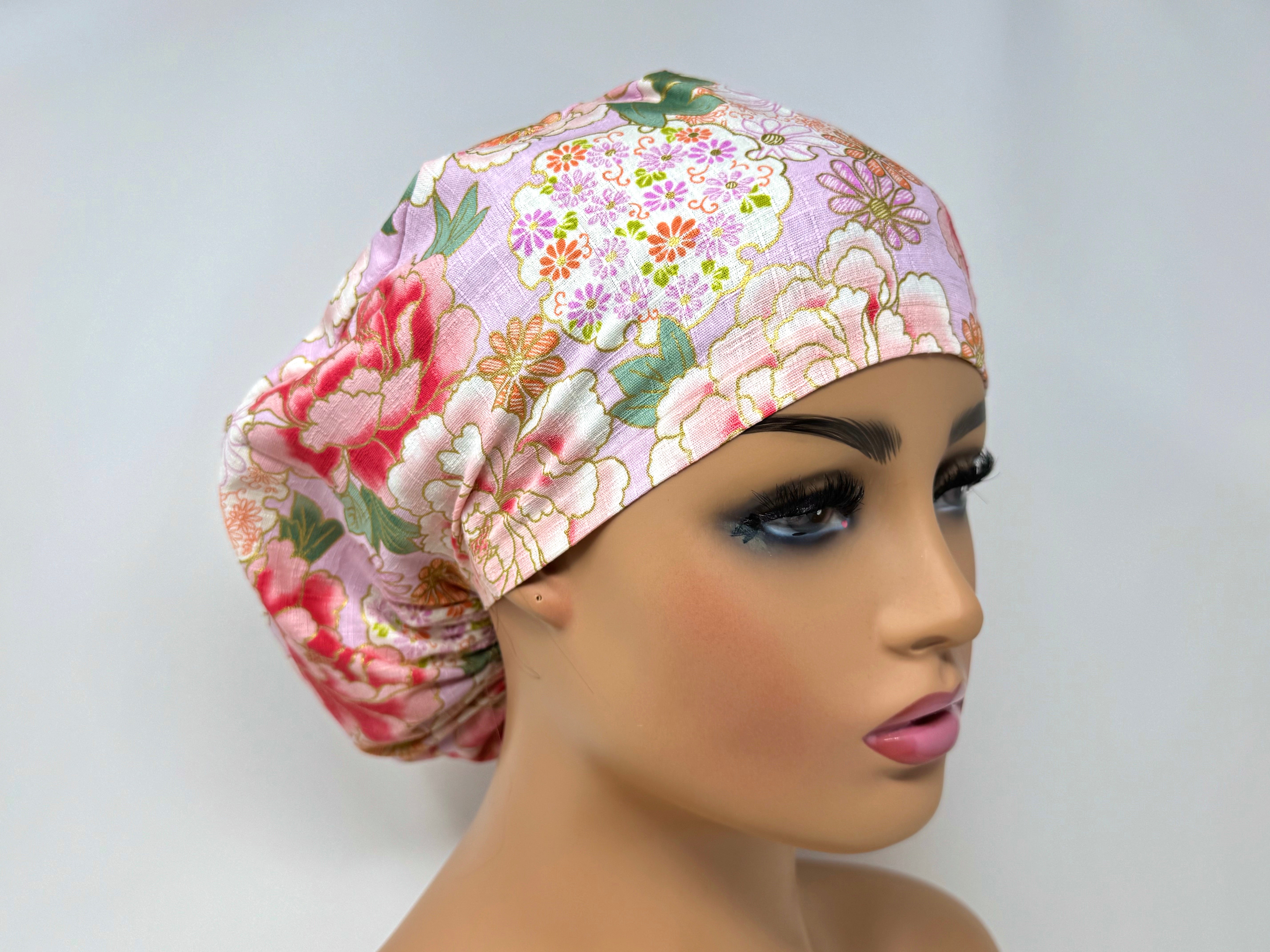 Peony Flowers - Cotton Dobby - Ponytail