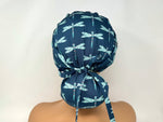 Load image into Gallery viewer, Dragonflies on Navy - Ponytail
