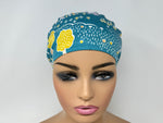 Load image into Gallery viewer, Wonderland - Teal - Cotton Oxford - Ponytail
