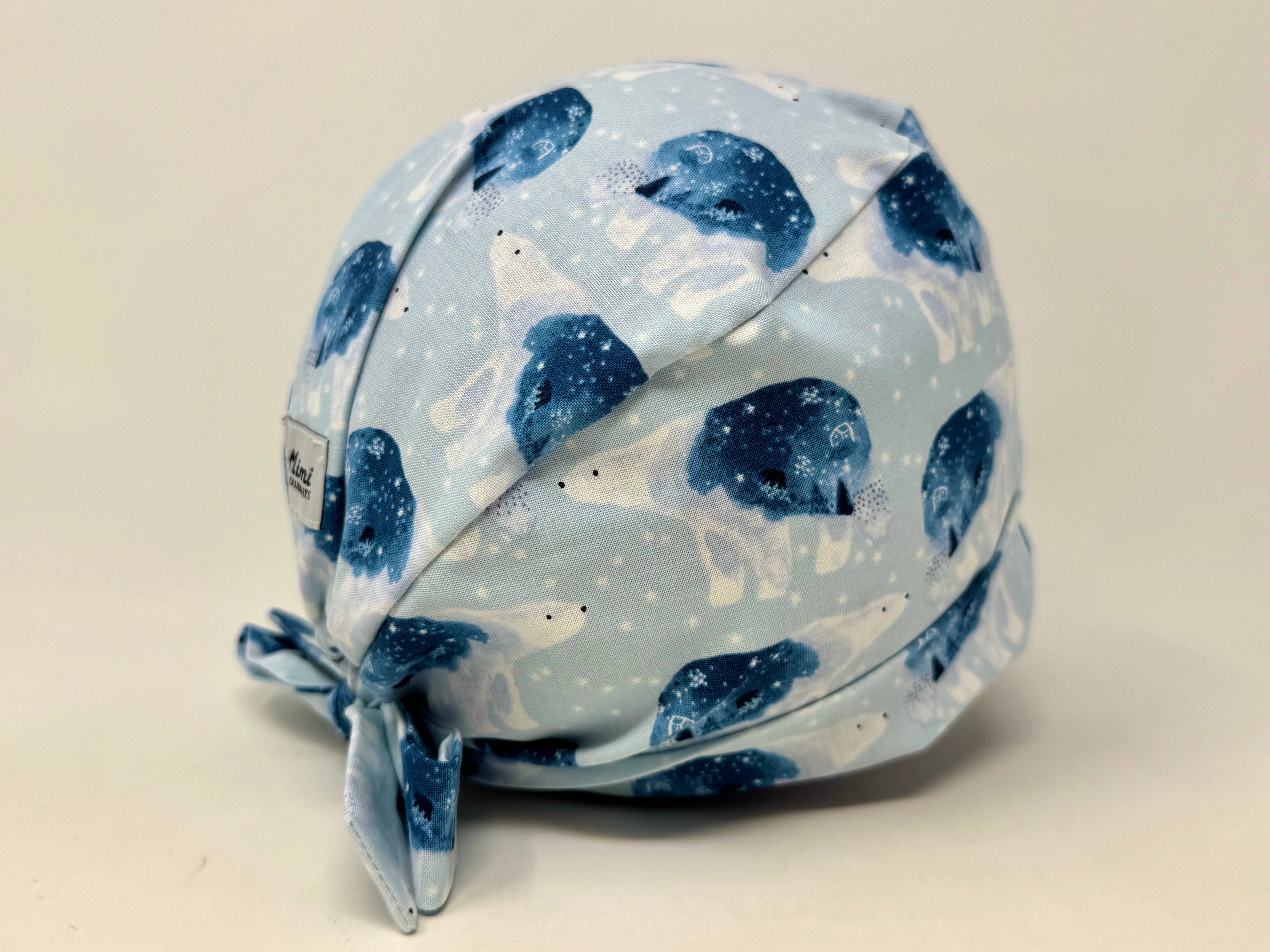 Polar Bear and Stars on Icy Blue