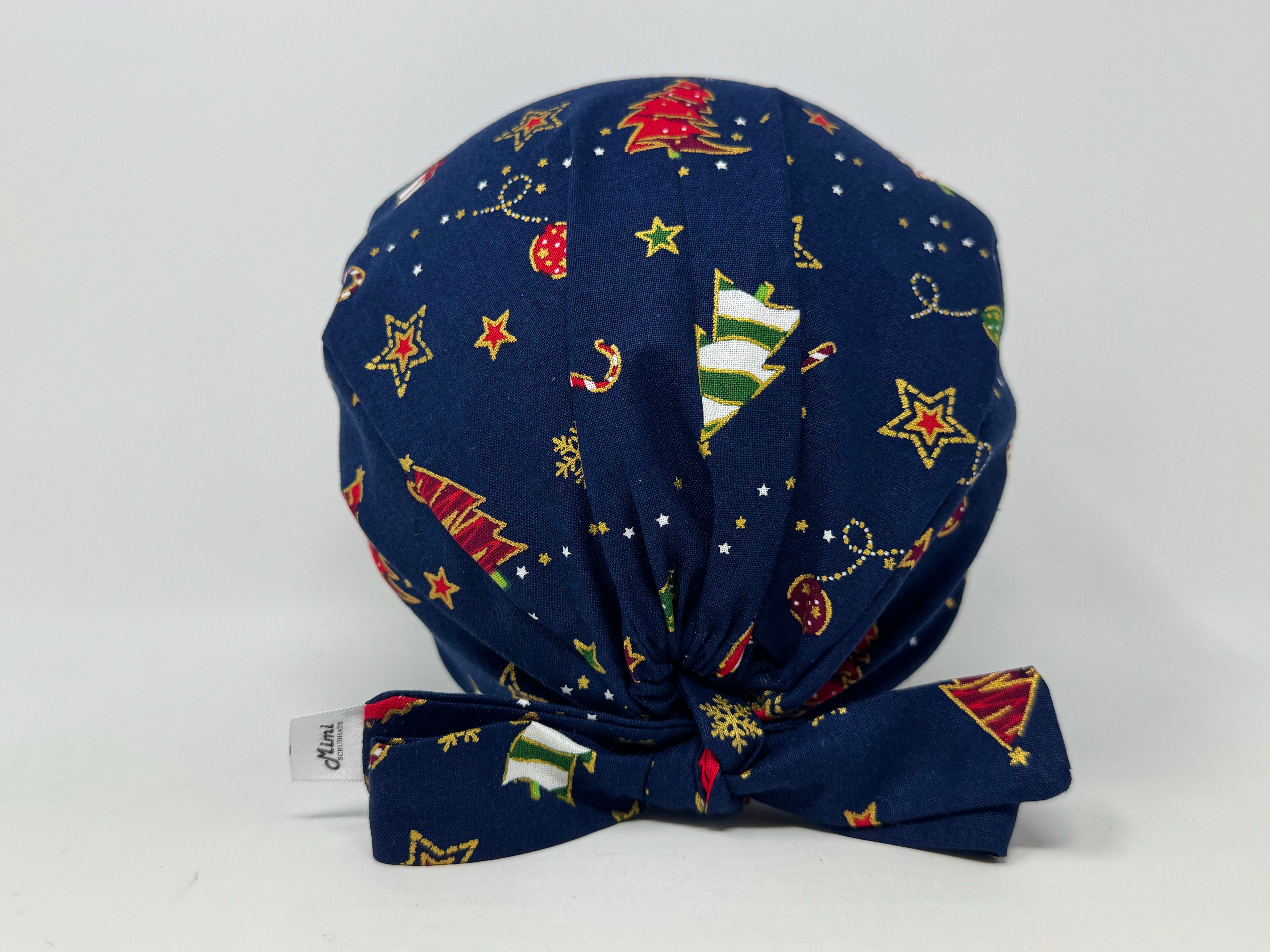 XMAS Tree on Navy - Golden Metallic Print