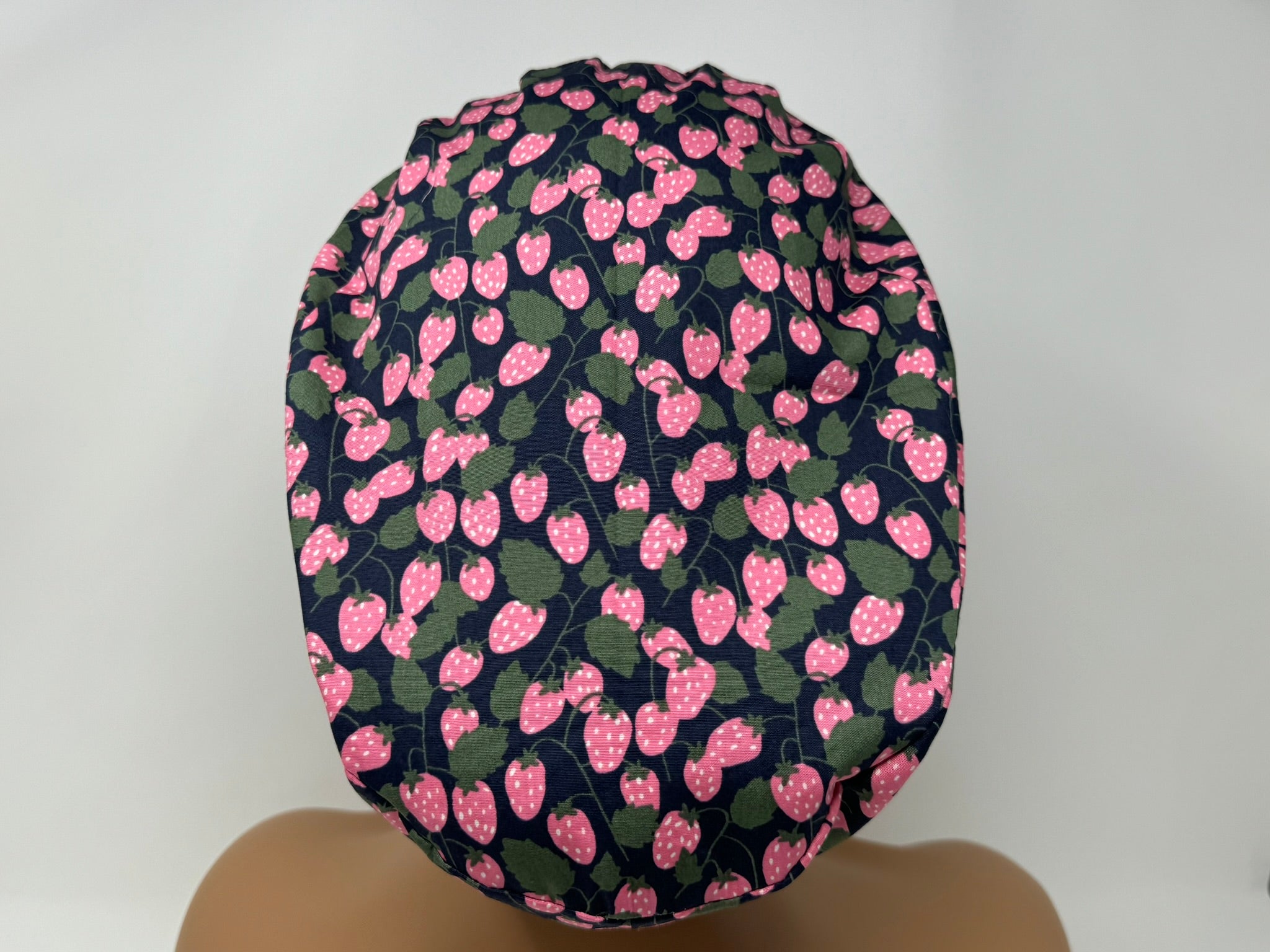 Strawberry On Dark Navy - Ponytail-Japanese Fabric