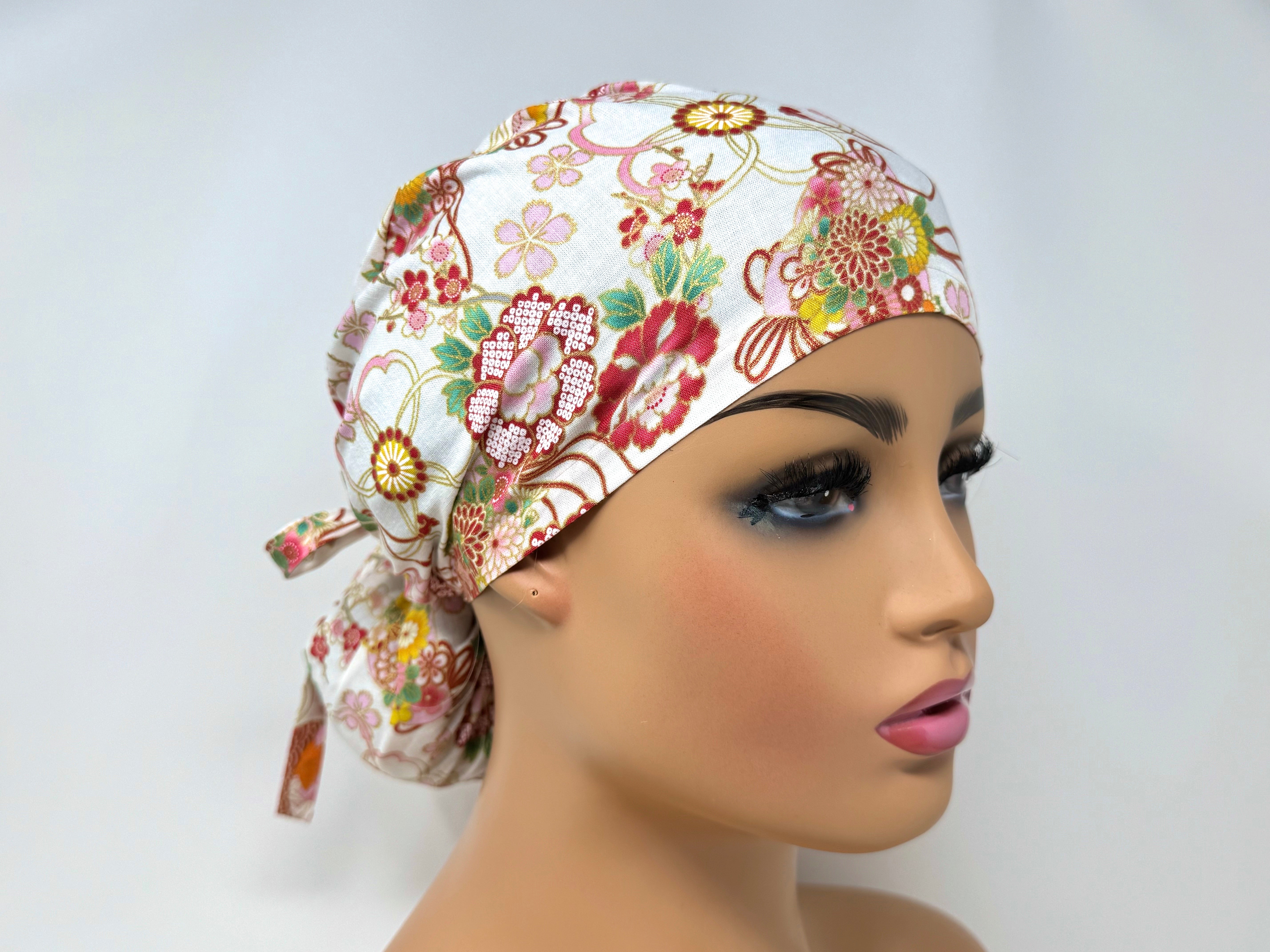 Mixed Flowers 13 - Scrub Hat - Ponytail