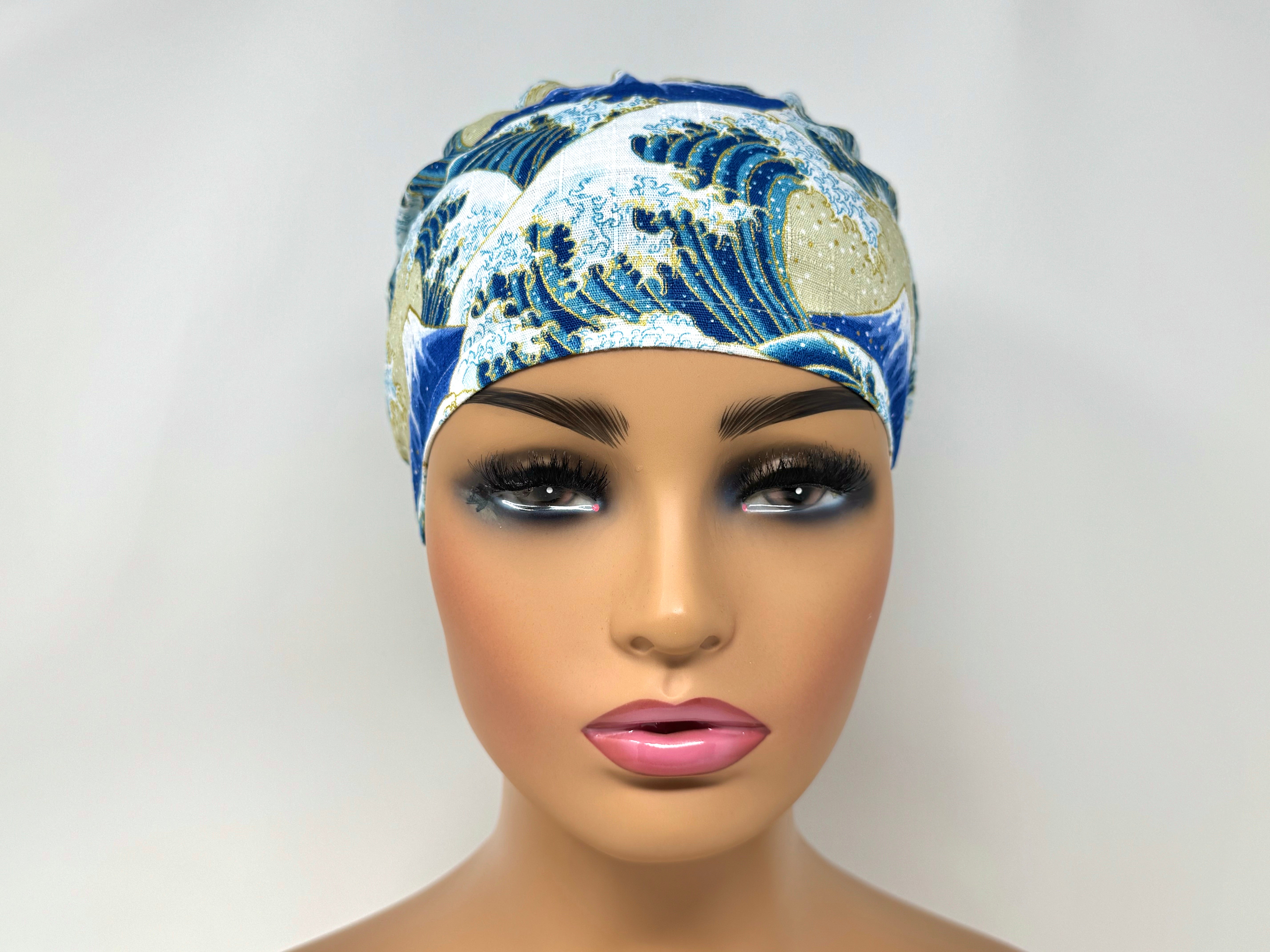 The Great Waves -*Gold Metallic Print*  - Cotton Dobby - Ponytail