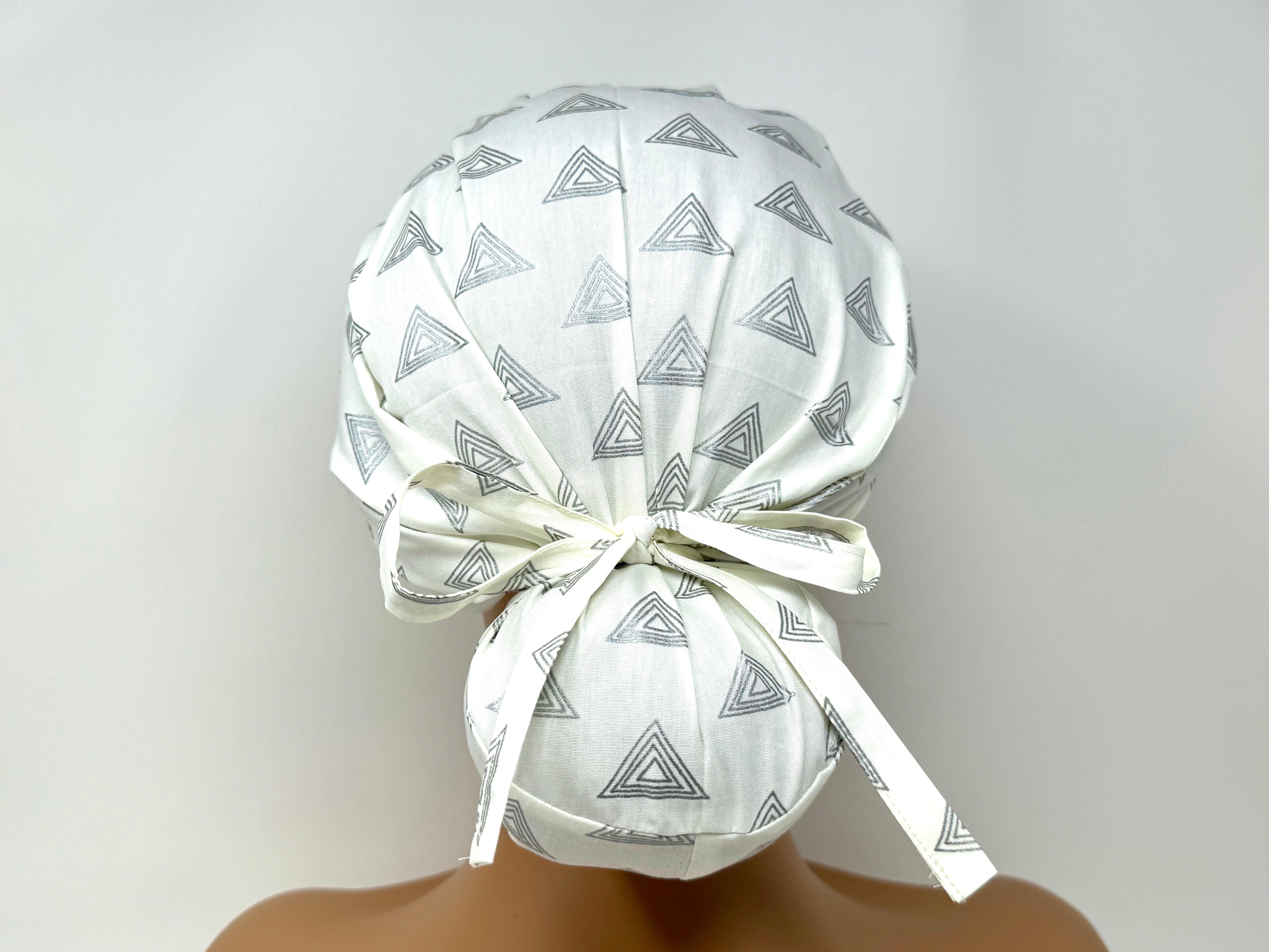 Triangles C - Silver Metallic Print  - Ponytail