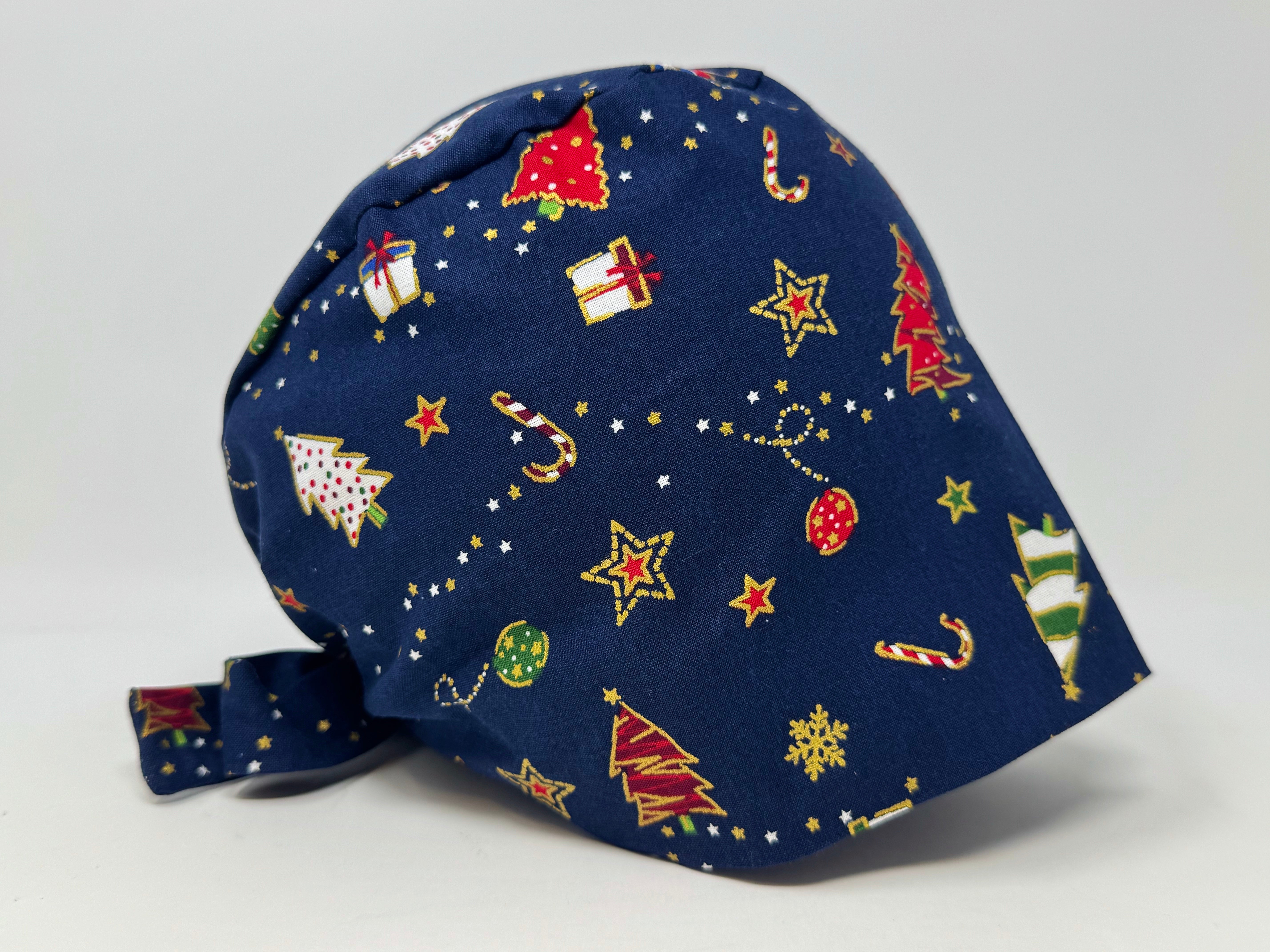 XMAS Tree on Navy - Golden Metallic Print