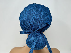 Swirl Pattern on Royal Blue - Ponytail